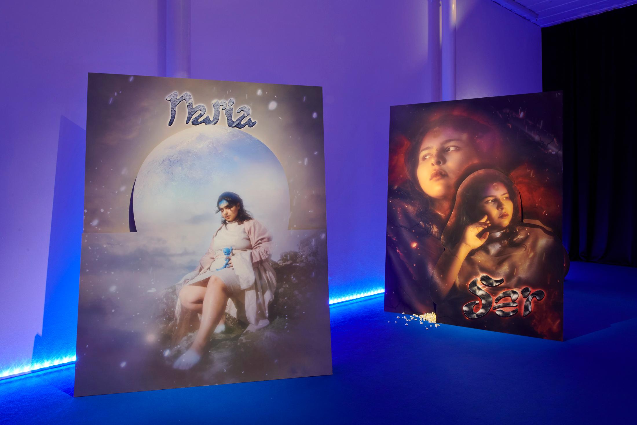 Exhibition View Giulia Essyad Solo Show «A Selene Blues» at Fri Art, Fribourg, 2020 / Photo: Guillaume Python / Courtesy: the artist and Fri Art Kunsthalle