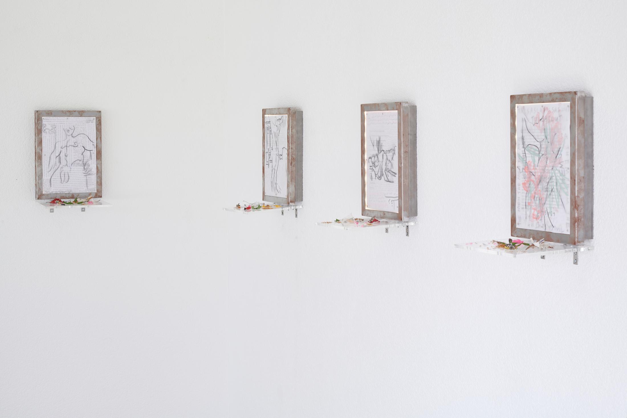 Exhibition View Group Show «Glitching Code» at one gee in fog, Geneva, 2022 / Photo: Alizée Quinche / Courtesy: the artists and one gee in fog