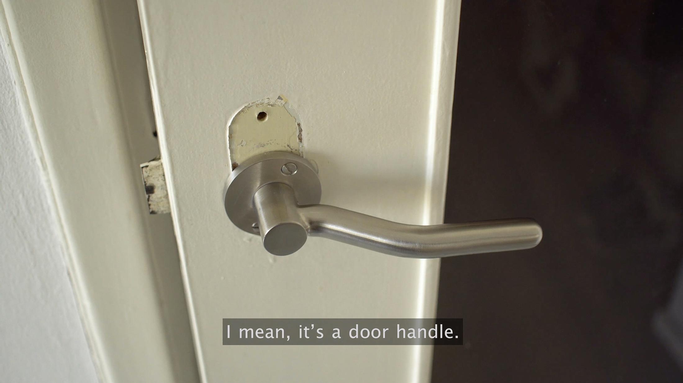 Exhibition View Groupshow «Grandfather's Axe; view on Michiel Huijben, How small a thought, 2020, video still» at Austellungsraum Klingental, Basel, 2020 / Courtesy: the artists and Ausstellungsraum Klingental