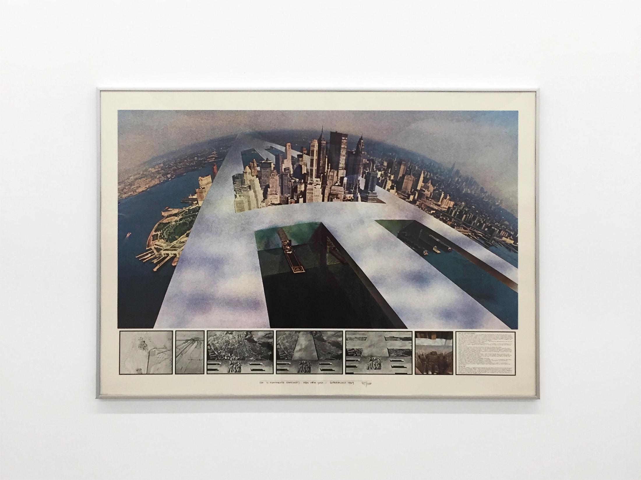 Exhibition View Groupshow «Grandfather's Axe; view on Superstudio, Monumento Continuo (New New York), 1969 – 1970» at Austellungsraum Klingental, Basel, 2020 / Courtesy: the artists and Ausstellungsraum Klingental