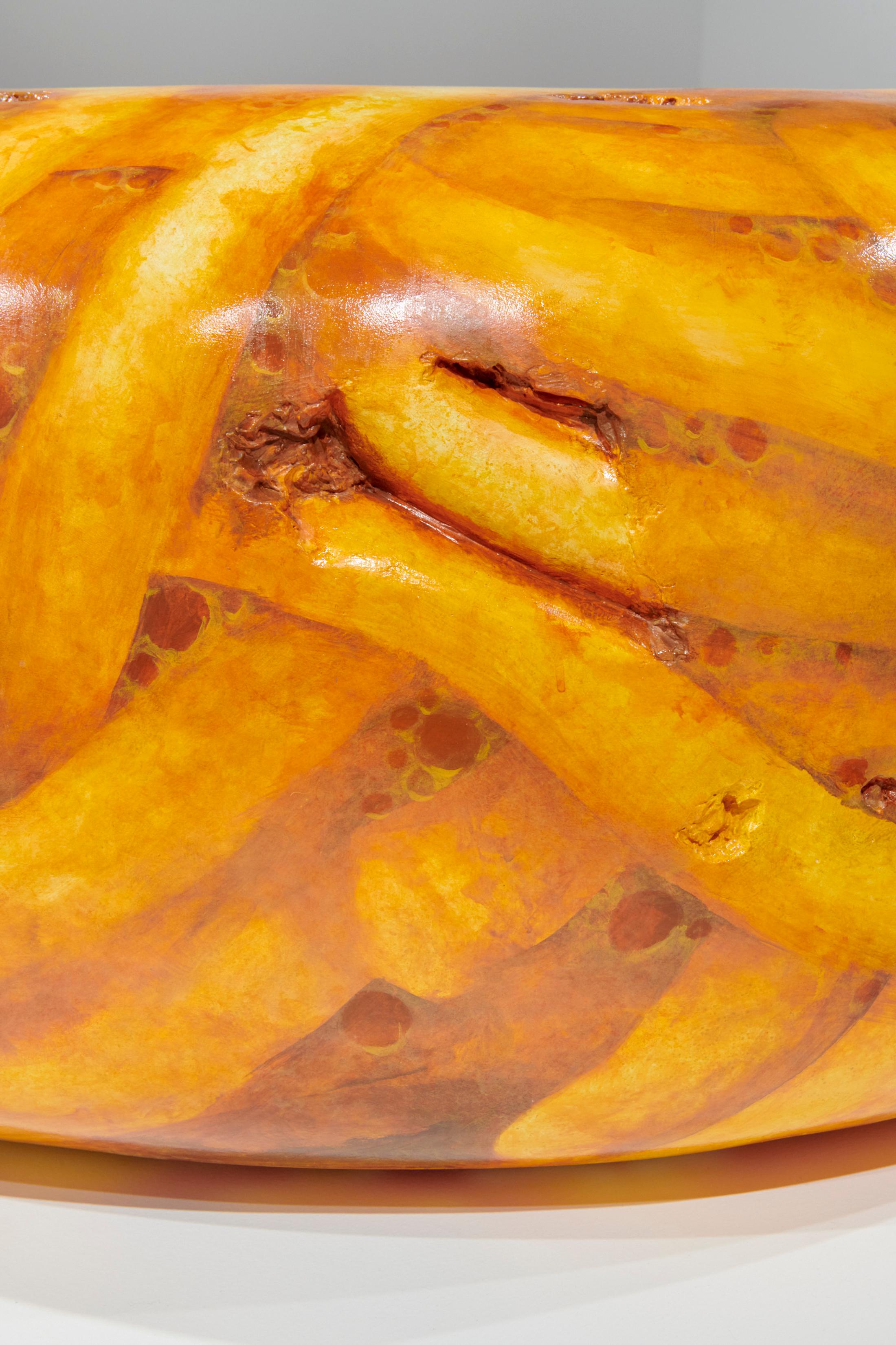 Exhibition View Grégory Sugnaux Solo Show «data romance; view on Grégory Sugneaux, Spaghetti Donut 1, 2022, 100x50cm, detail» at Château de Gruyères, Fribourg / Photo: Guillaume Python / Courtesy: the artist and Chateau de Gruyères