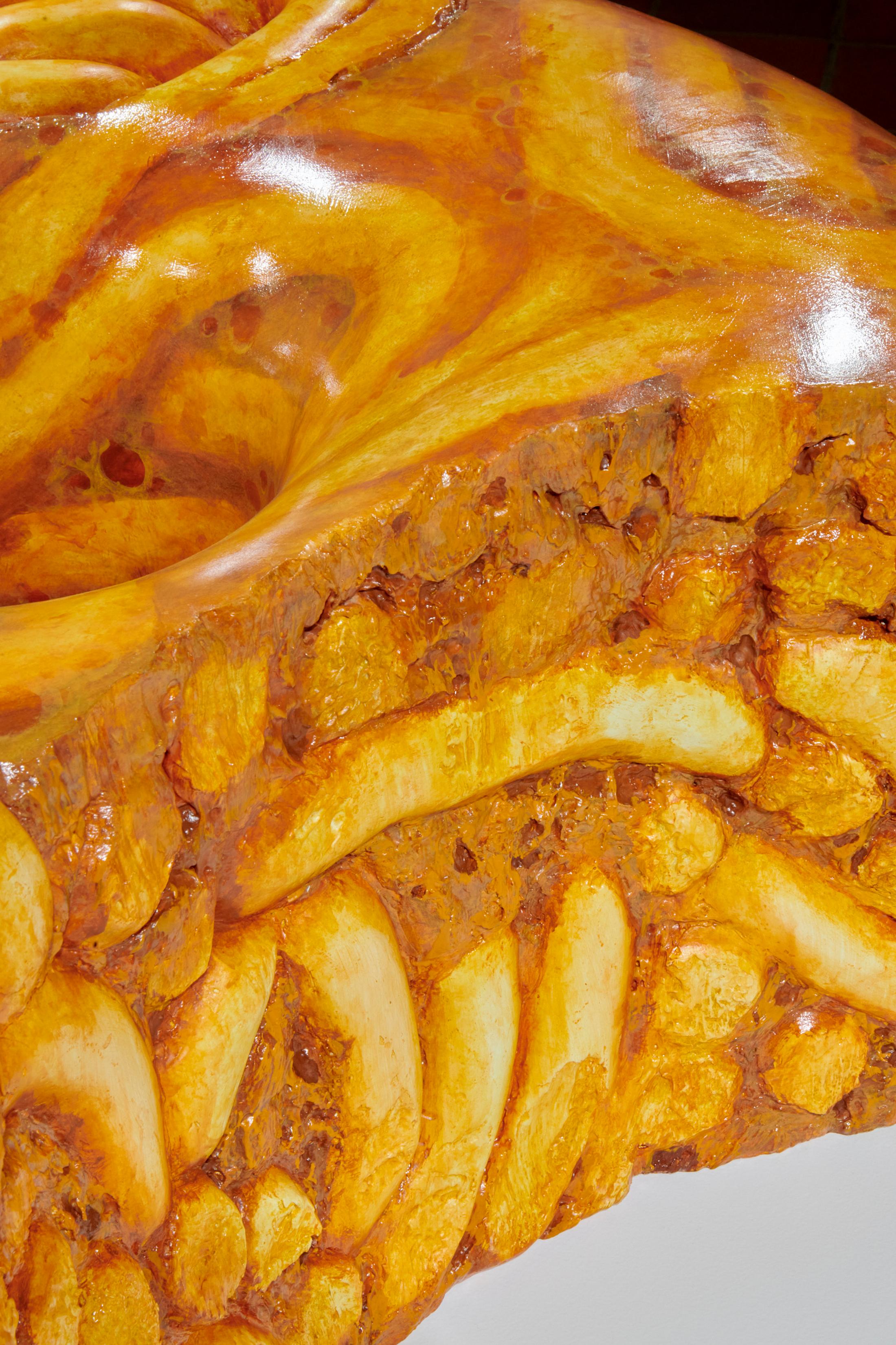 Exhibition View Grégory Sugnaux Solo Show «data romance; view on Grégory Sugneaux, Spaghetti Donut 1, 2022, 100x50cm, detail» at Château de Gruyères, Fribourg / Photo: Guillaume Python / Courtesy: the artist and Chateau de Gruyères