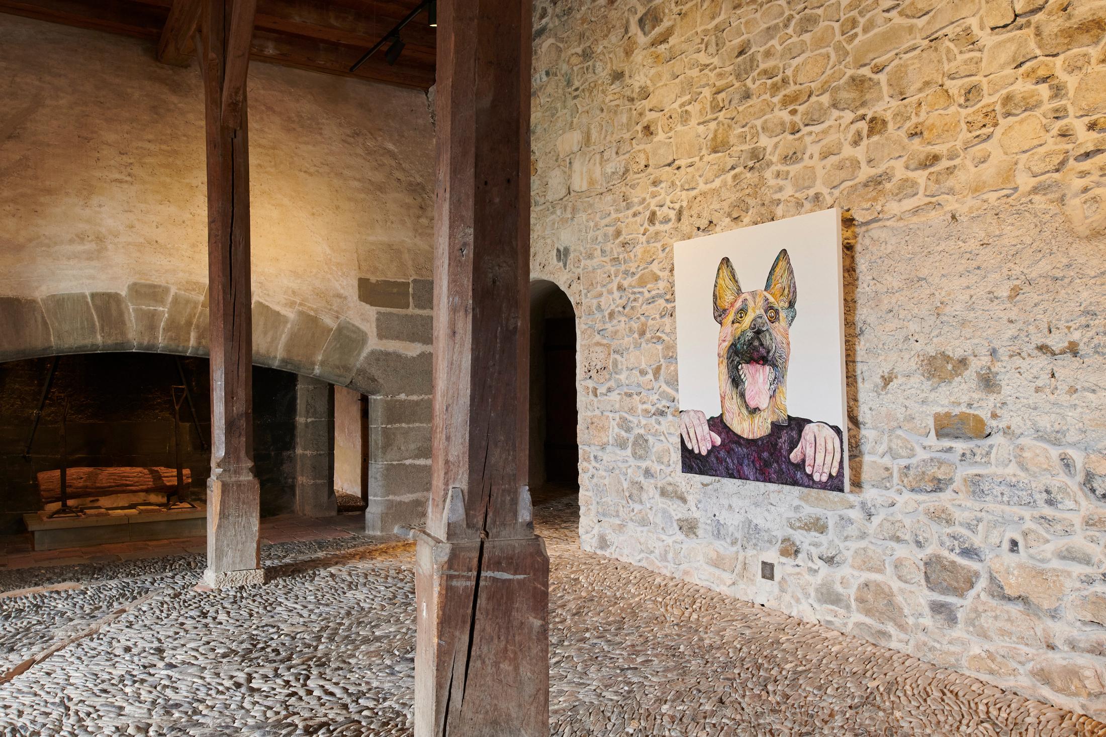 Exhibition View Grégory Sugnaux Solo Show «data romance» at Château de Gruyères, Fribourg / Photo: Guillaume Python / Courtesy: the artist and Chateau de Gruyères