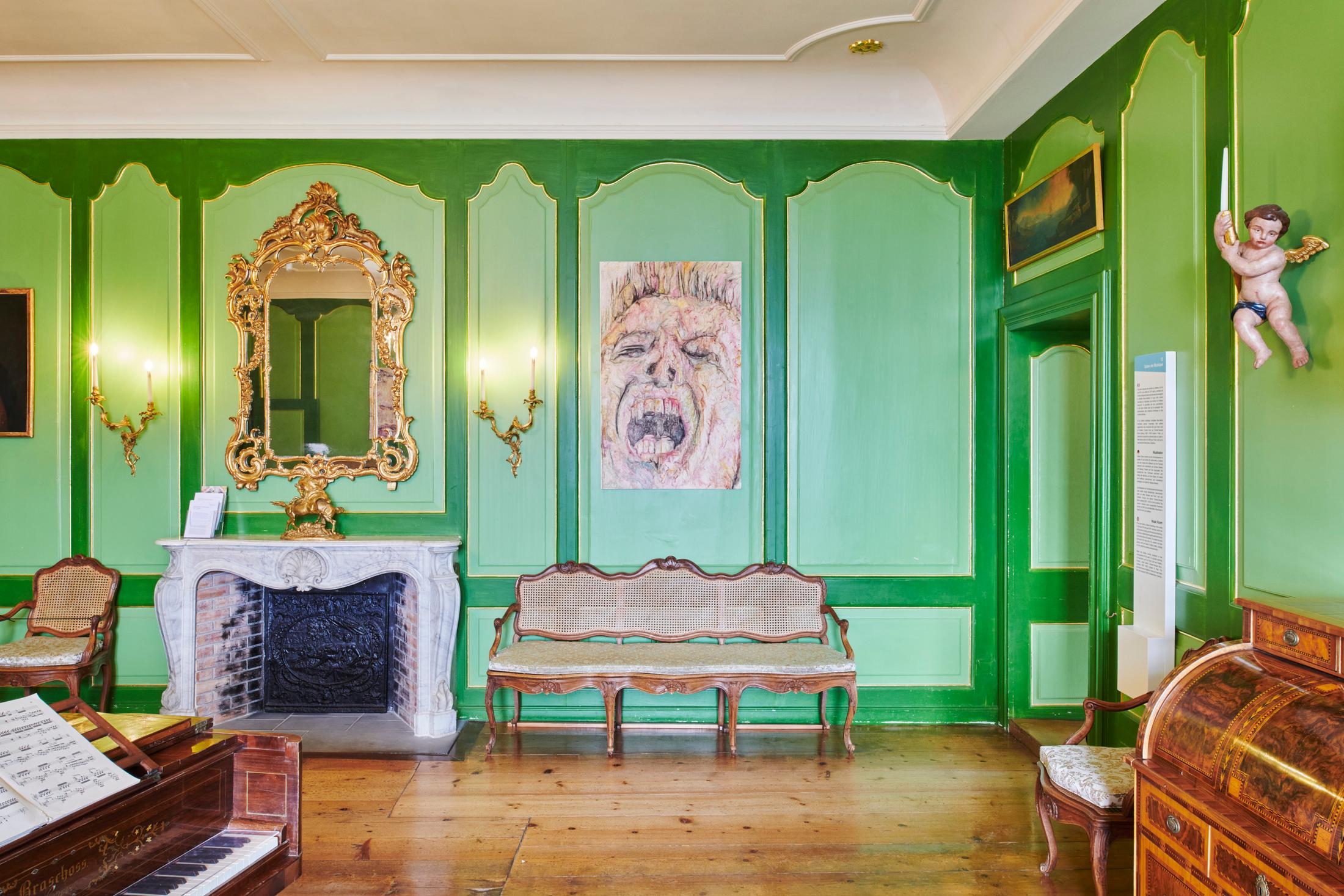 Exhibition View Grégory Sugnaux Solo Show «data romance» at Château de Gruyères, Fribourg / Photo: Guillaume Python / Courtesy: the artist and Chateau de Gruyères