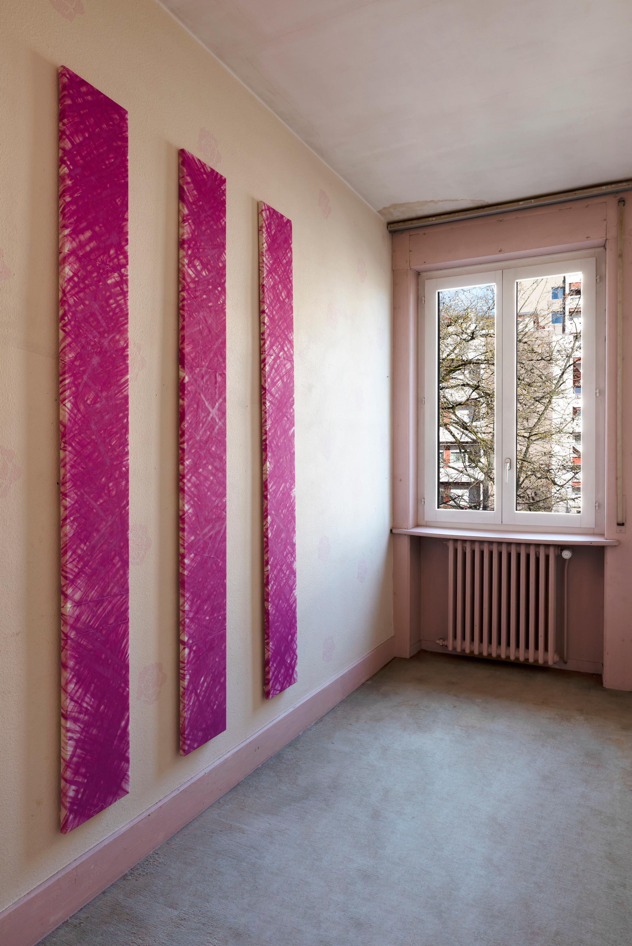 Exhibition View Gritli Faulhaber Soloshow «Fuck You, I Love You!; Threads of All Ages (I-III), 2019» at Cherish, Geneva, 2019 / Photo: James Bantone / Courtesy: the artist and Cherish