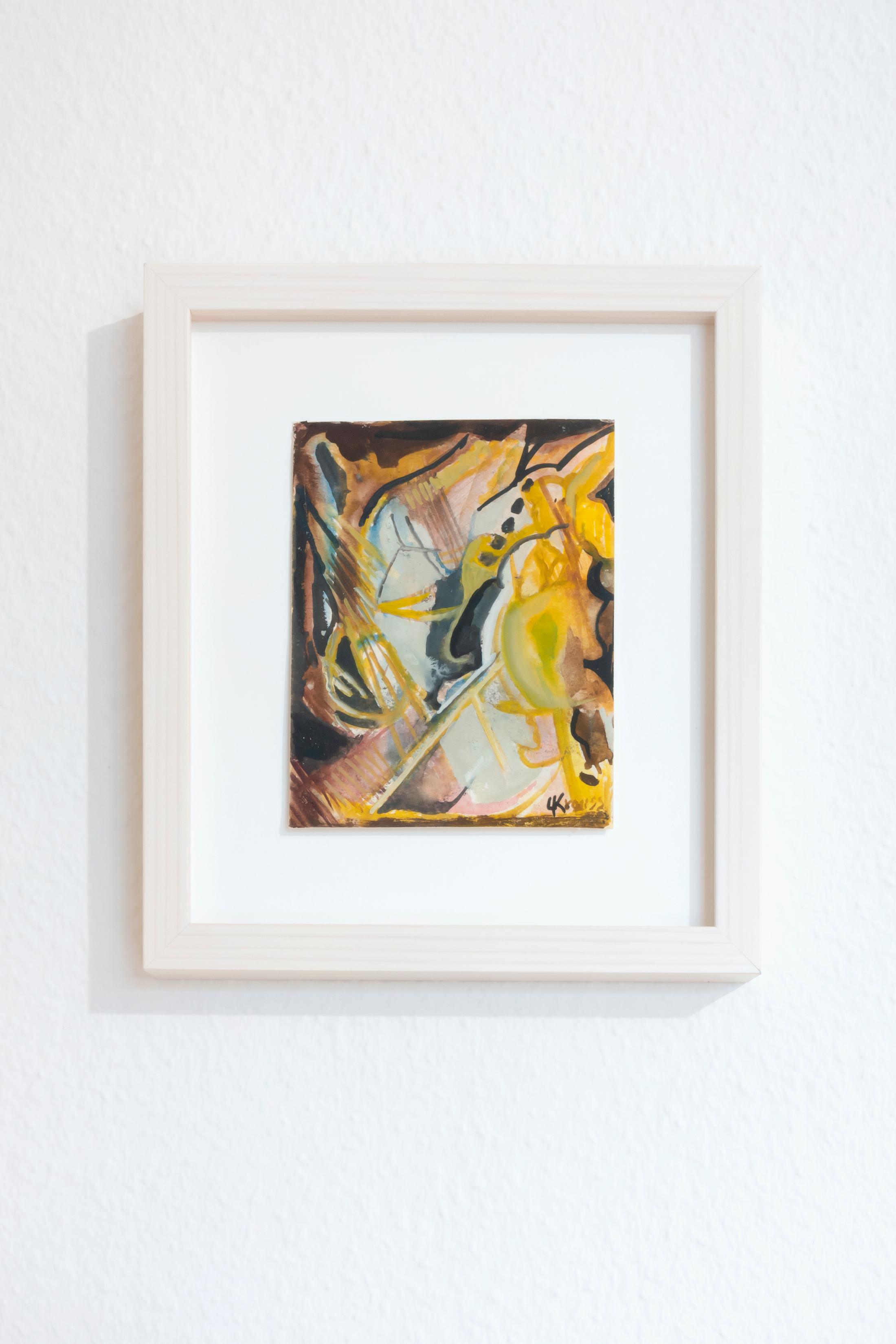 Exhibition View Group Show «Group Show 01; view on Lotti Krauss, Composition, 1975» at Die Treppe, Birsfelden, 2021 / Photo and Courtesy: Die Treppe and Kunstkredit Basel-Stadt