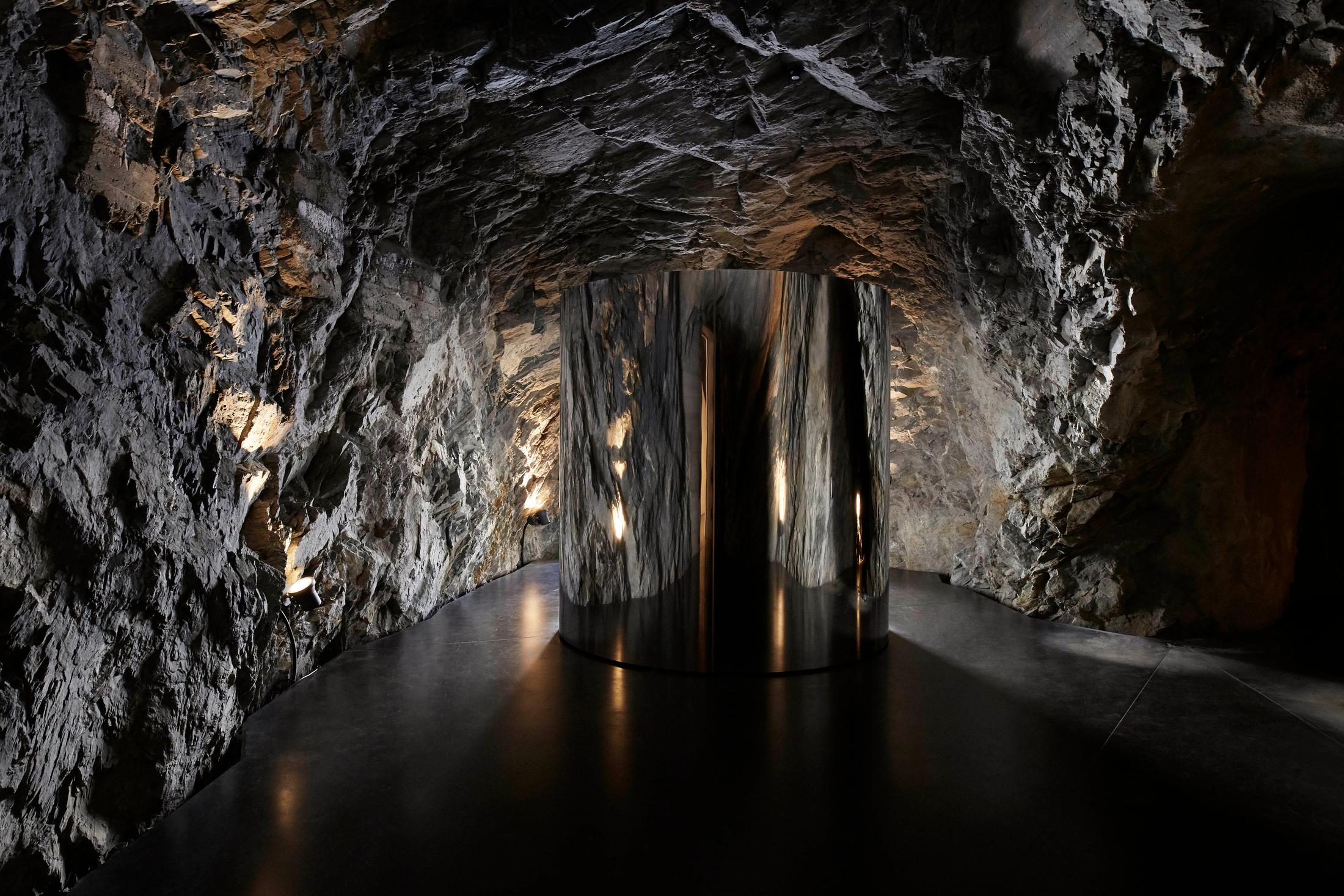 Exhibition View Groupshow «A Women Looking at Men Looking at Women ; site-specific permanent installation Miroslav Balka, Narcissussusch, 2018» at Muzeum Susch / Photo: Zosia Prominska / Courtesy Muzeum Susch