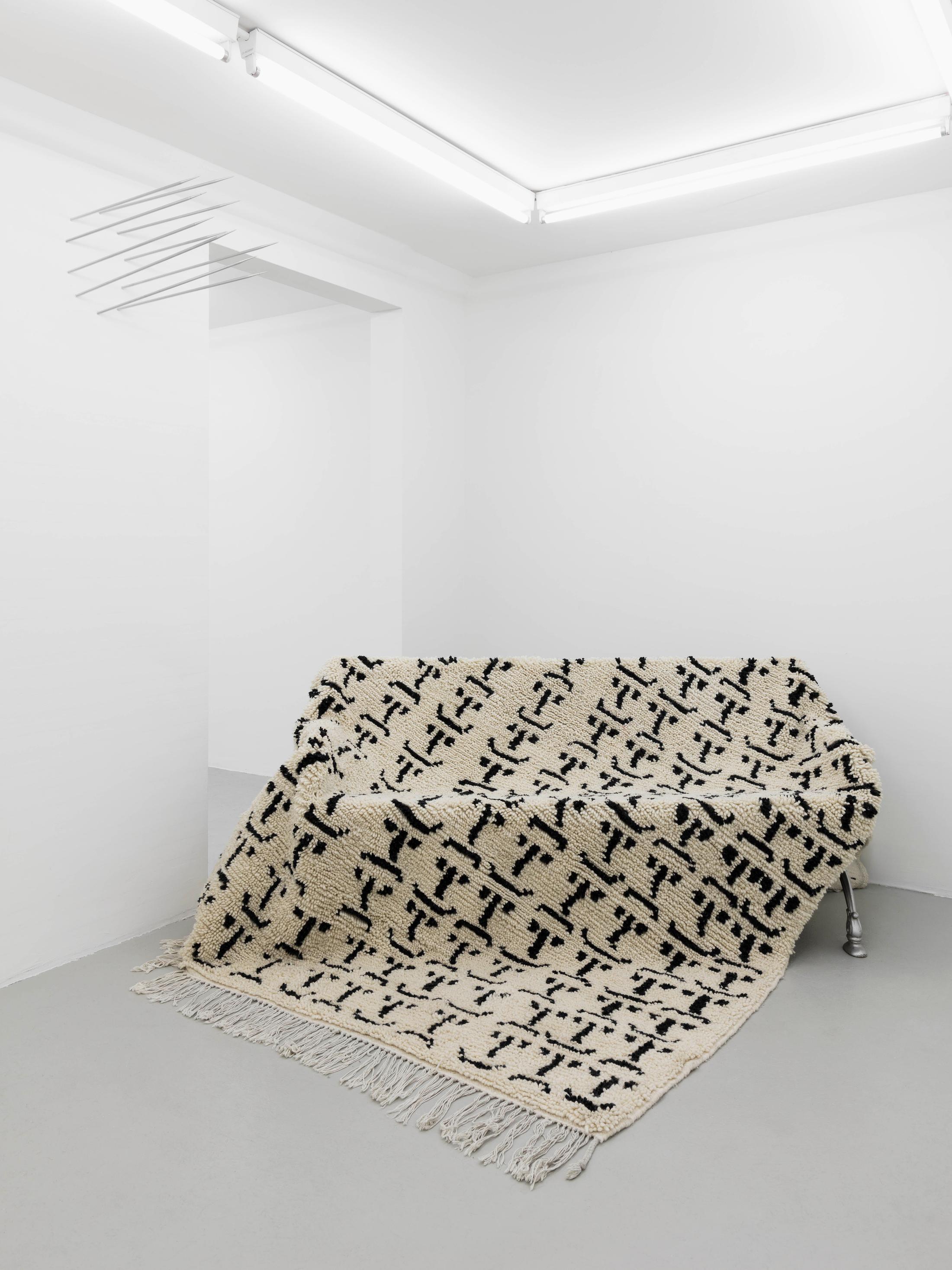 Exhibition View Groupshow «Hunter Of Worlds / view on Marie Matusz, Self-fulfilling Prophecy (2018); Josep Maynou, Happy and Sad (2018)» at SALTS, Birsfelden / Photo: Gunnar Meier / Courtesy: the artist and SALTS