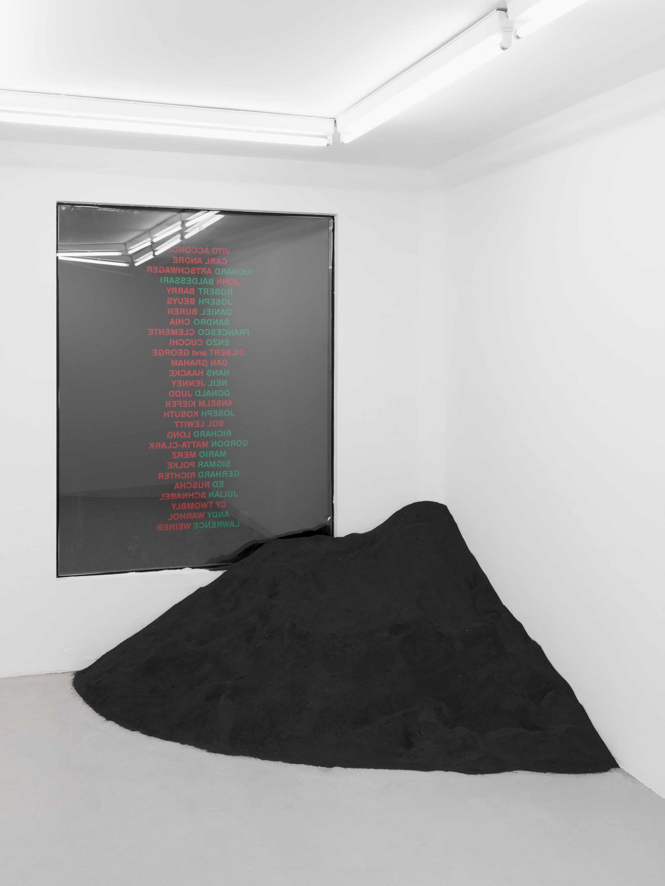 Exhibition View Groupshow «Hunter Of Worlds / view on Louise Lawler, Birdcalls (1972/2008); Marie Matusz, Suspension; from the source to the hand, (2018)» at SALTS, Birsfelden / Photo: Gunnar Meier / Courtesy: the artist and SALTS