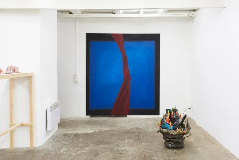 Exhibition View Groupshow «If it's Conceivable it's Possible» with Marilou Bal, Mathieu Dafflon, Anna Diehl, Séverine Heizmann, Maya Hottarek, Matthias Liechti, Ivan Mitrovic, Raphael Stucky and Cassidy Toner at WallRiss, Fribourg / Photo: Guillaume Baeriswyl