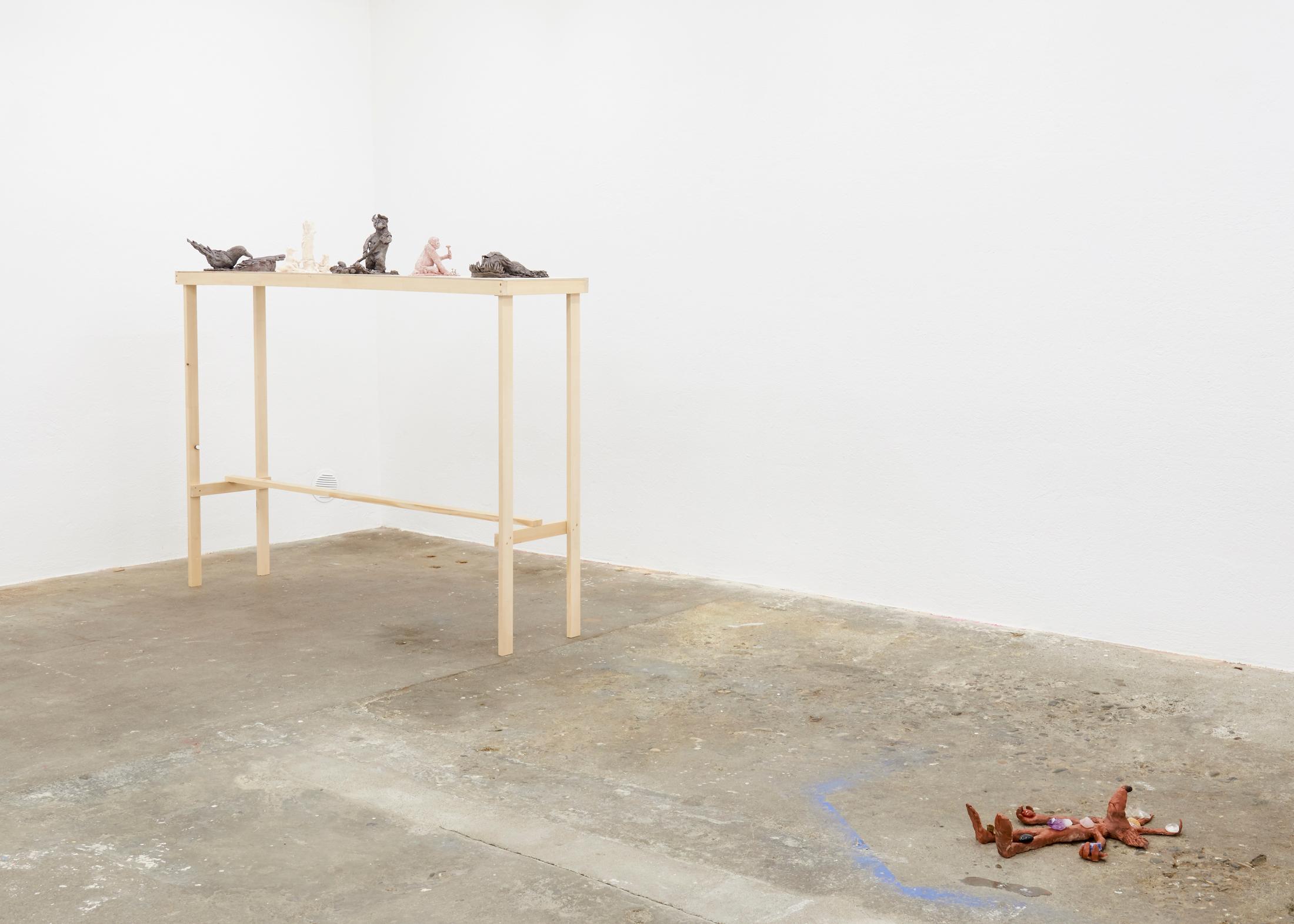 Exhibition View Groupshow «If it's Conceivable it's Possible» with Marilou Bal, Mathieu Dafflon, Anna Diehl, Séverine Heizmann, Maya Hottarek, Matthias Liechti, Ivan Mitrovic, Raphael Stucky and Cassidy Toner at WallRiss, Fribourg / Photo: Guillaume Baeriswyl