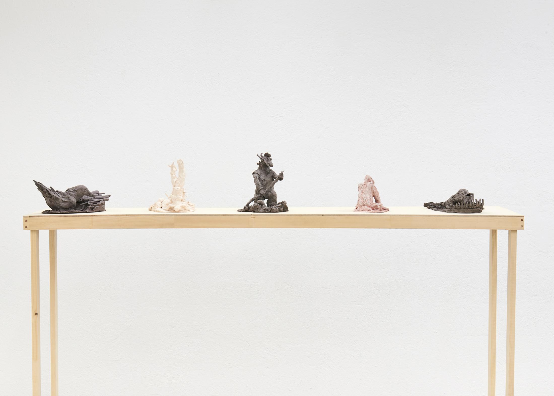 Exhibition View Groupshow «If it's Conceivable it's Possible» with Marilou Bal, Mathieu Dafflon, Anna Diehl, Séverine Heizmann, Maya Hottarek, Matthias Liechti, Ivan Mitrovic, Raphael Stucky and Cassidy Toner at WallRiss, Fribourg / Photo: Guillaume Baeriswyl