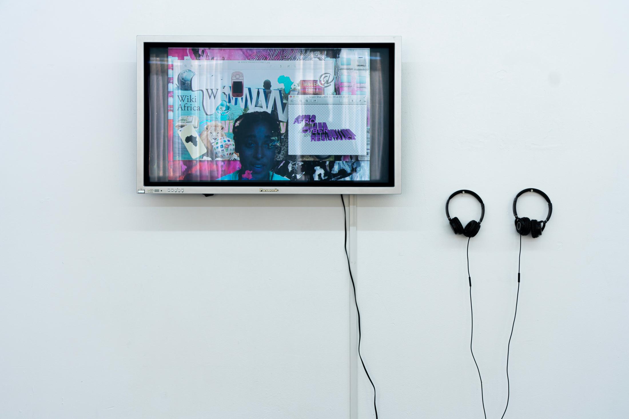 Exhibition View Groupshow «Le Soin des Possibles; view on Tabita Rezaire, Afro Cyber Resistance, 2015» at 1.1, Basel, 2019 / Photo: Jelly Luise / Courtesy: the artist