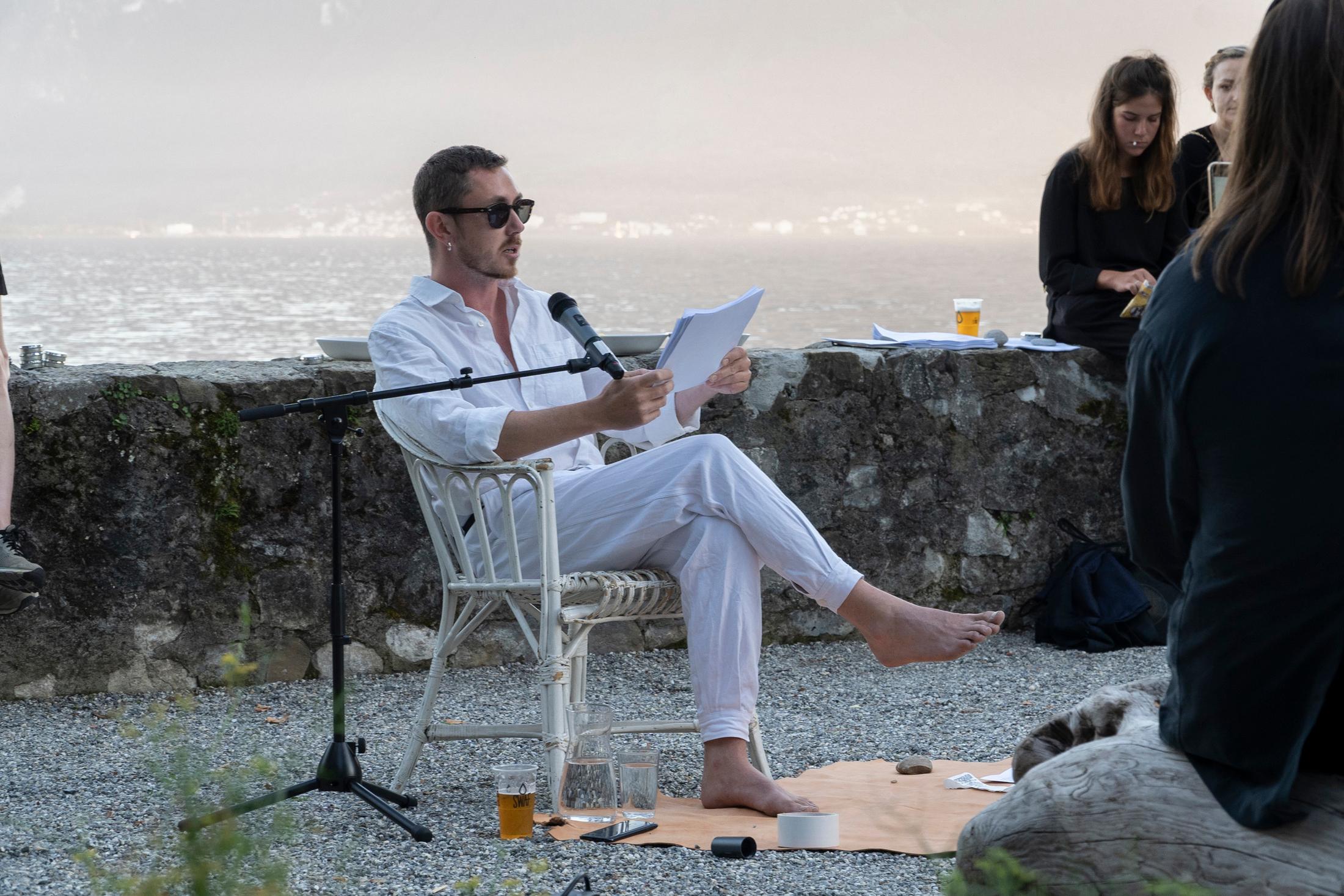 Exhibition View Groupshow «Modern Nature – an hommage to Derek Jarman; view on Garrett Nelson, Desperate Water (2019)» at La Becque, La Tour-de-Peilz, 2019 / Photo: © Julien Gremaud / Courtesy: the artist and La Becque