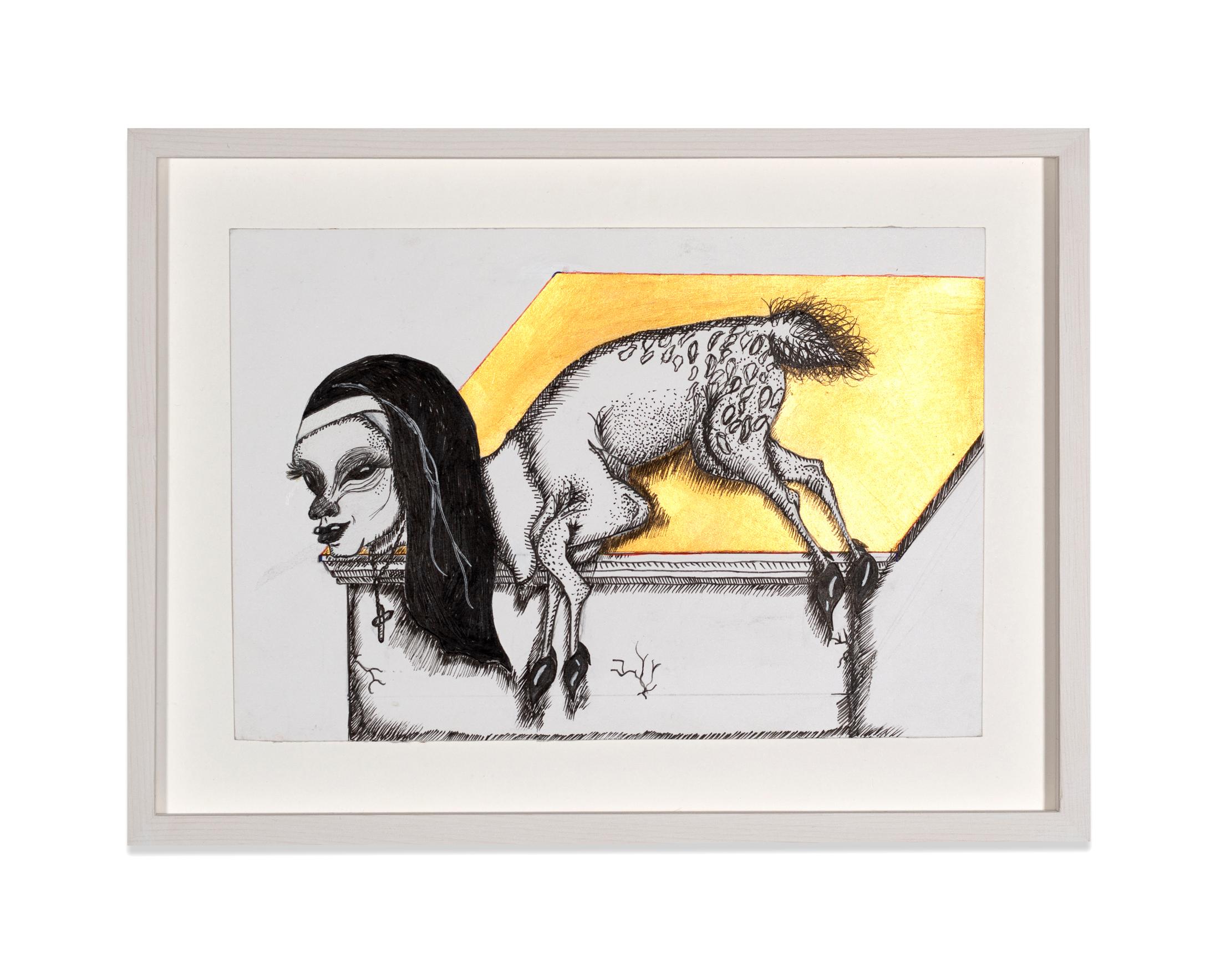 Exhibition View Groupshow «The Untamed; view on Aurel Haize Odogbo Devirginization on The Dais, 2013» at Karma International, Zurich, 2019 / Courtesy: the artists and Karma International