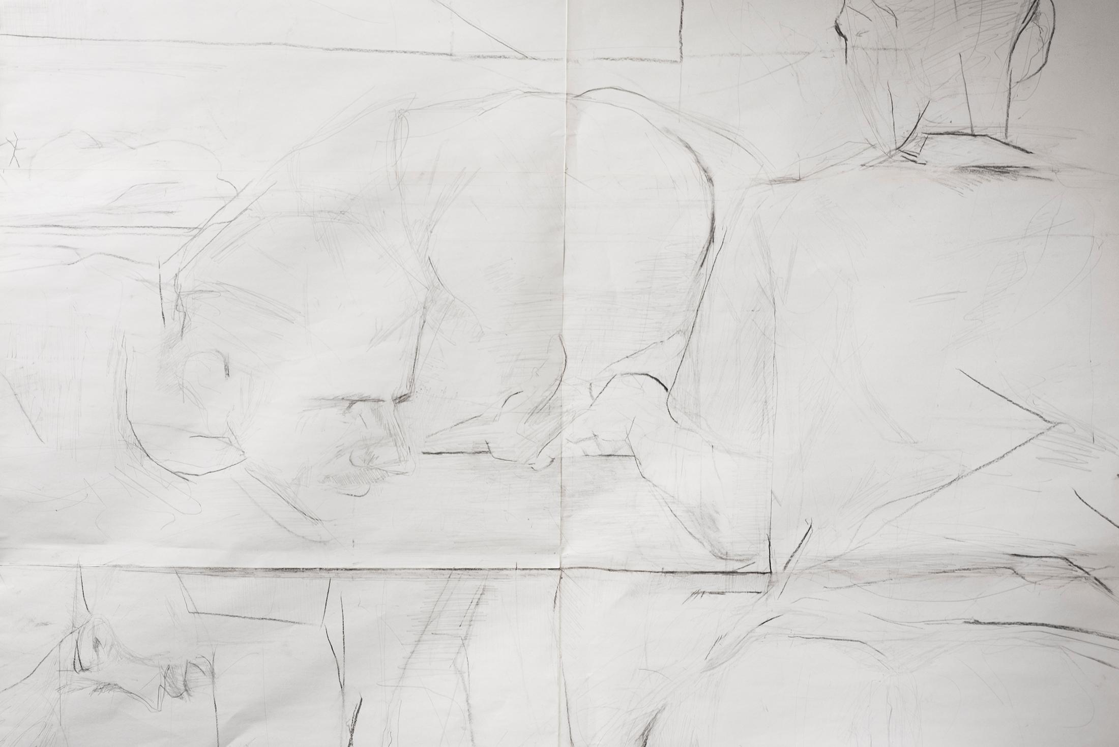 Exhibition View Groupshow «Viral Landscapes / view on Adrian Huber, sketchnuts sketch nuts, 2018» at Dynamo Project Room 13, Zurich / Curated by Mohamed Almusibli / Photo: James Bantone / Courtesy: the curator and the artist