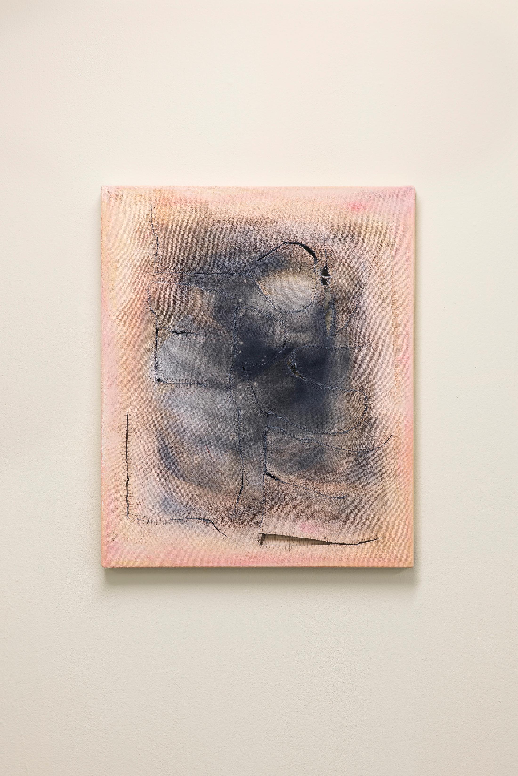 Exhibition View Groupshow «Viral Landscapes / view on Leda Bourgogne, Crux, 2018» at Dynamo Project Room 13, Zurich / Curated by Mohamed Almusibli / Photo: James Bantone / Courtesy: the curator and the artist