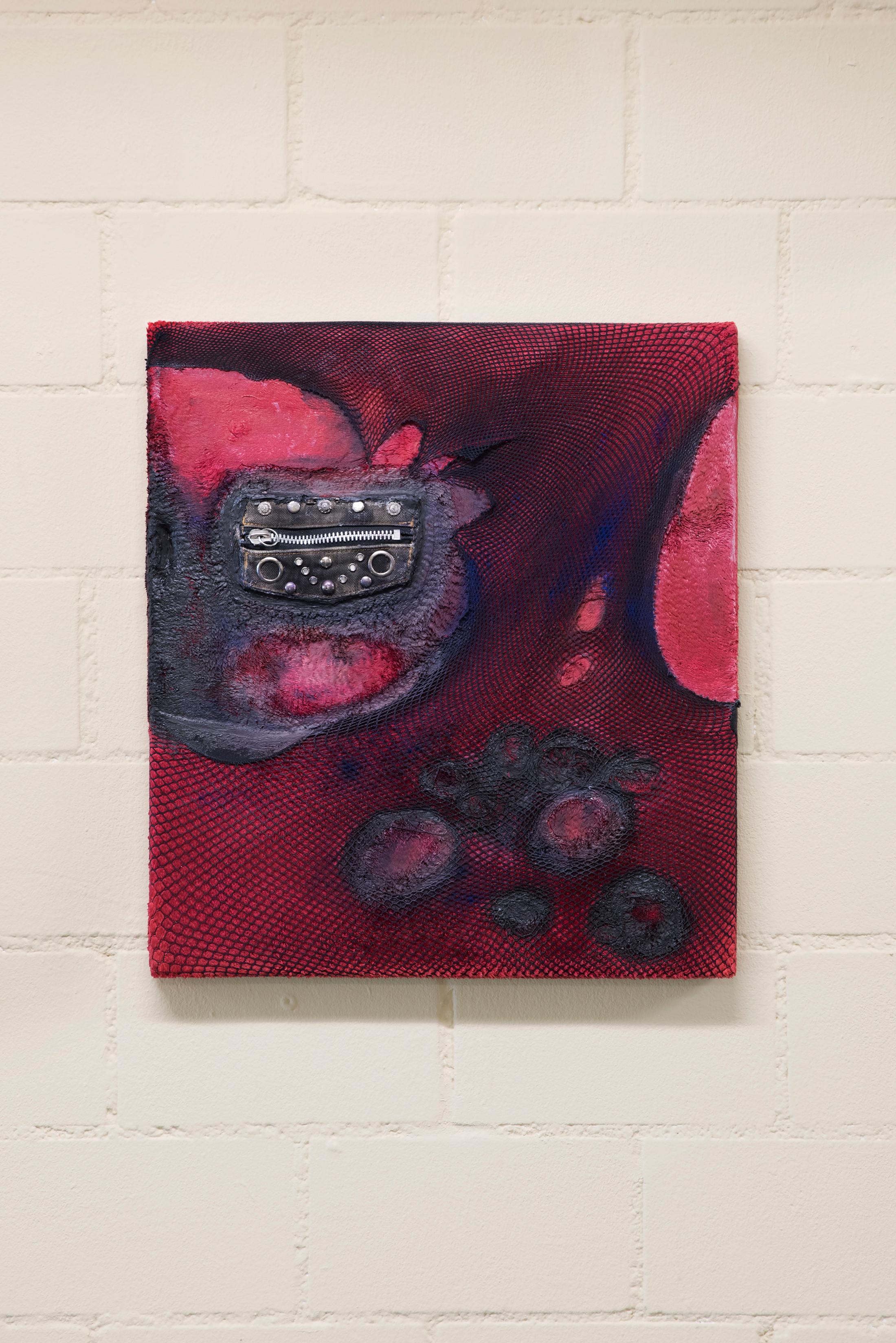 Exhibition View Groupshow «Viral Landscapes / view on Leda Bourgogne, Rash, 2018» at Dynamo Project Room 13, Zurich / Curated by Mohamed Almusibli  / Photo: James Bantone / Courtesy: the curator and the artist