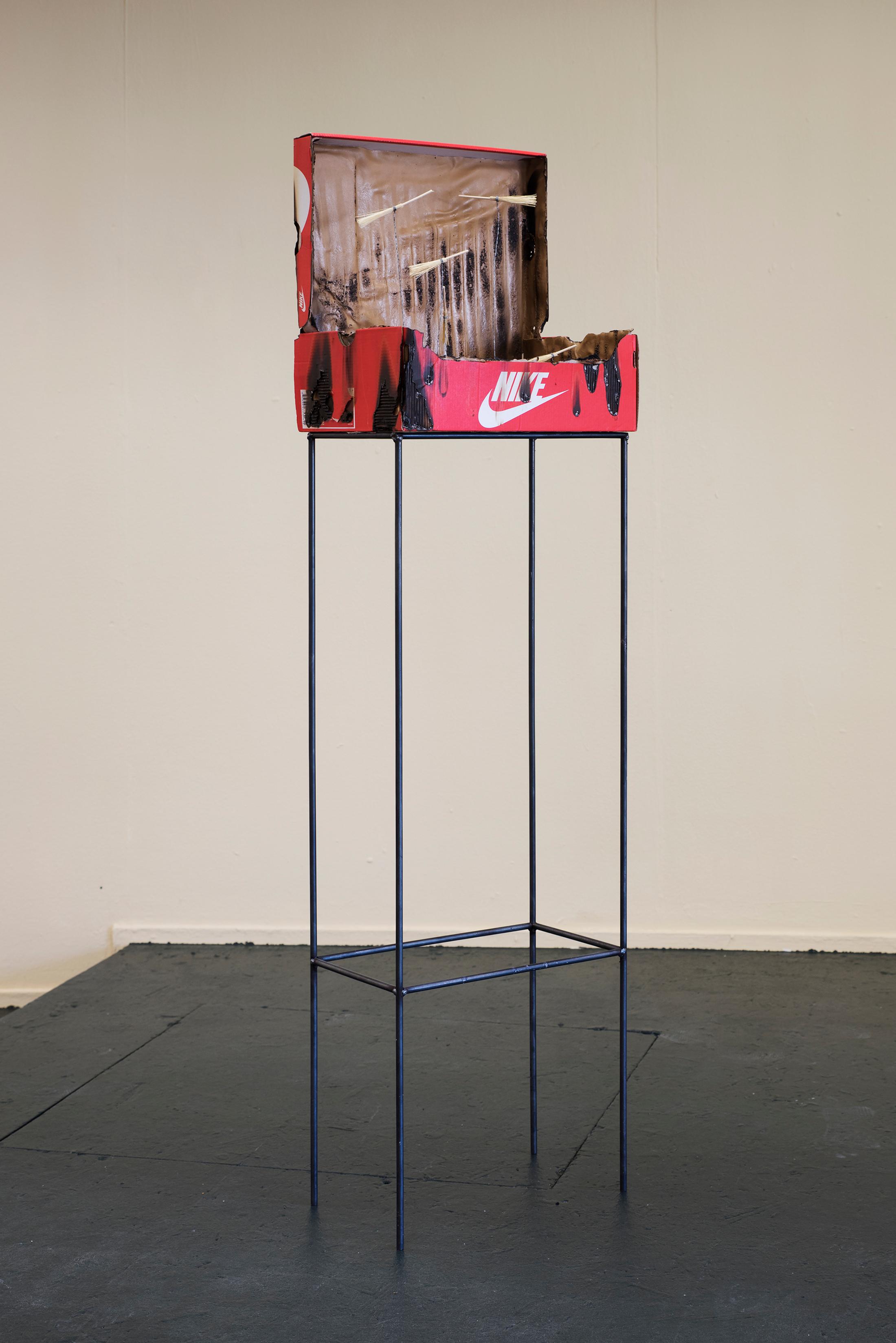 Exhibition View Groupshow «Viral Landscapes / view on Claire van Lubeek, The Rise Of The Sanguine x x, 2018» at Dynamo Project Room 13, Zurich / Curated by Mohamed Almusibli / Photo: James Bantone / Courtesy: the curator and the artist