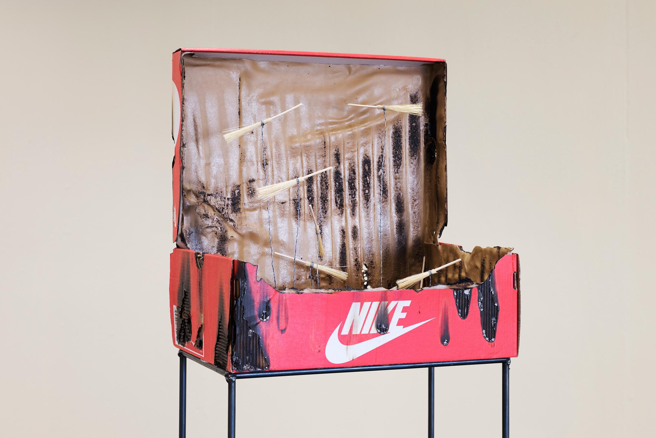 Exhibition View Groupshow «Viral Landscapes / view on Claire van Lubeek, The Rise Of The Sanguine x x, 2018» at Dynamo Project Room 13, Zurich / Curated by Mohamed Almusibli / Photo: James Bantone / Courtesy: the curator and the artist