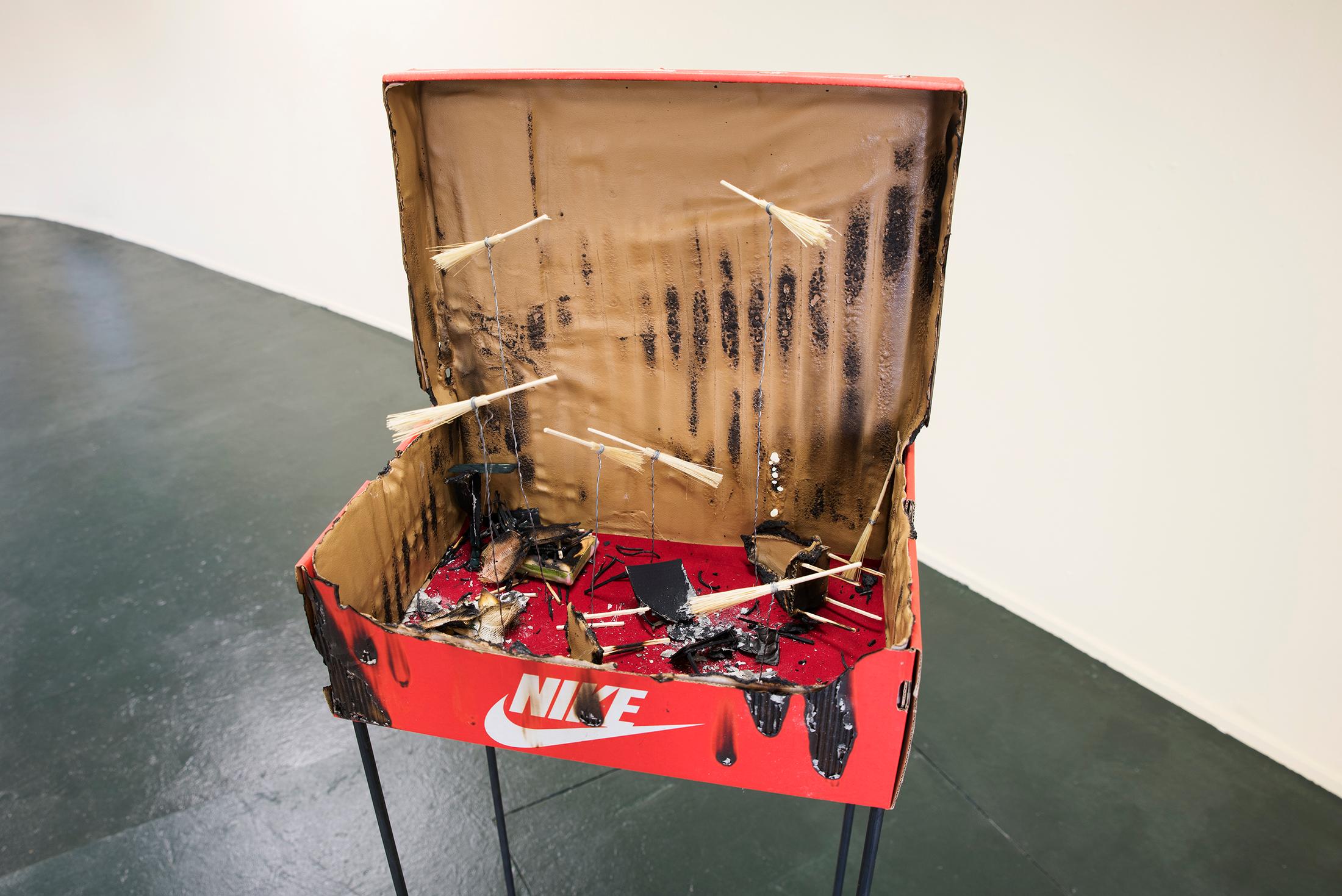 Exhibition View Groupshow «Viral Landscapes / view on Claire van Lubeek, The Rise Of The Sanguine x x, 2018» at Dynamo Project Room 13, Zurich / Curated by Mohamed Almusibli / Photo: James Bantone / Courtesy: the curator and the artist