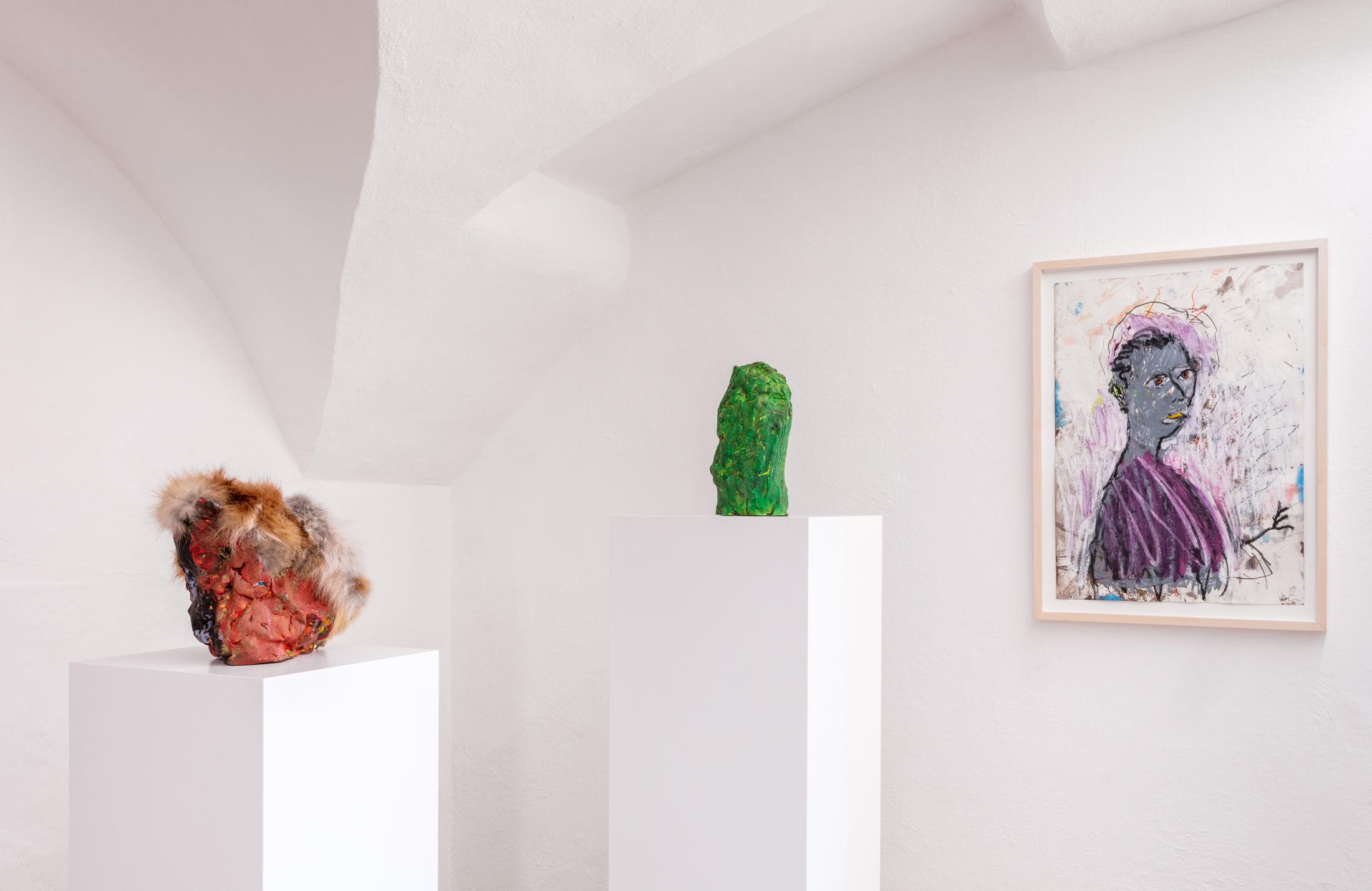 Exhibition View Guillaume Bruère Soloshow «What Trembles and Almost Dances» at Fundaziun Not Vital, Tarasp Castle, Scuol, 2020 / Photo: Eric Gregory Powell / Courtesy: the artist and Fundaziun Not Vital