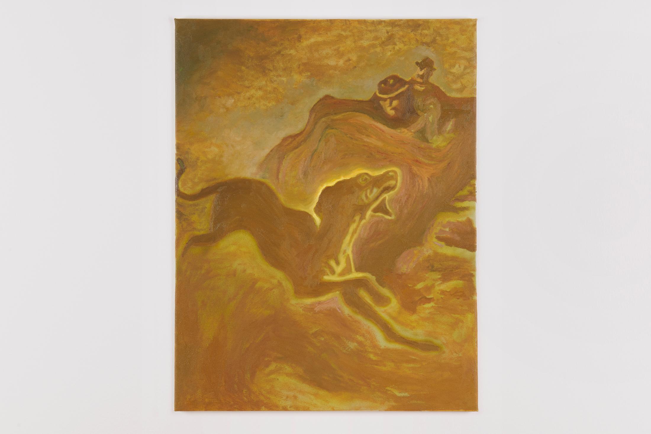 Exhibition View Hamishi Farah Solo Show «Dog Heaven 2, How Sweet the Wound of Jesus Tastes; view on Hamishi Farah, Dog Heaven 2, Ghost of the Black Dog, 2021» at Fri Art Kunsthalle, Fribourg, 2021 / Photo: Guillaume Python / Courtesy: the artist and Fri Art Kunsthalle