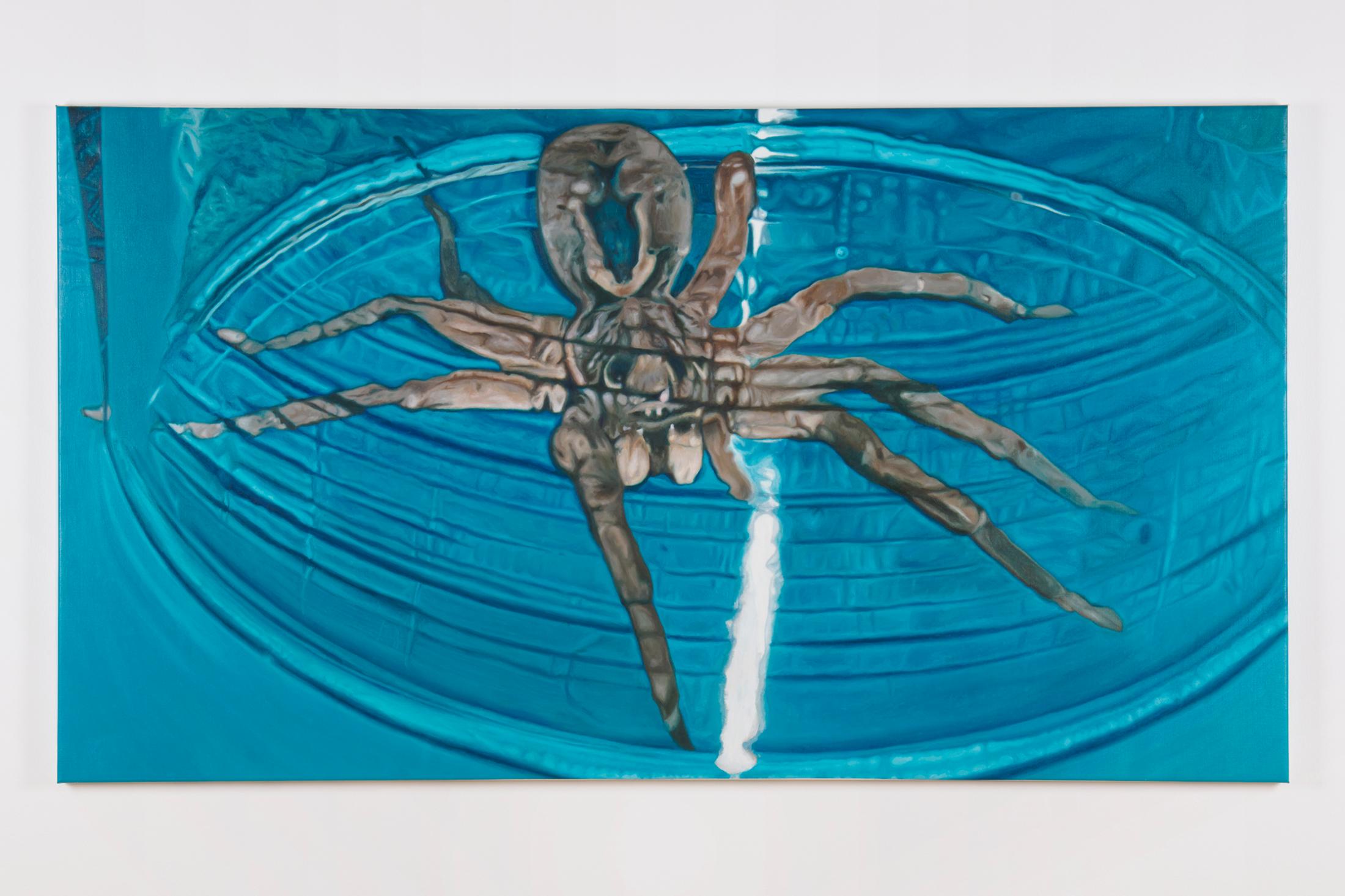Exhibition View Hamishi Farah Solo Show «Dog Heaven 2, How Sweet the Wound of Jesus Tastes; view on Hamishi Farah, Spider under Glass, 2021» at Fri Art Kunsthalle, Fribourg, 2021 / Photo: Guillaume Python / Courtesy: the artist and Fri Art Kunsthalle