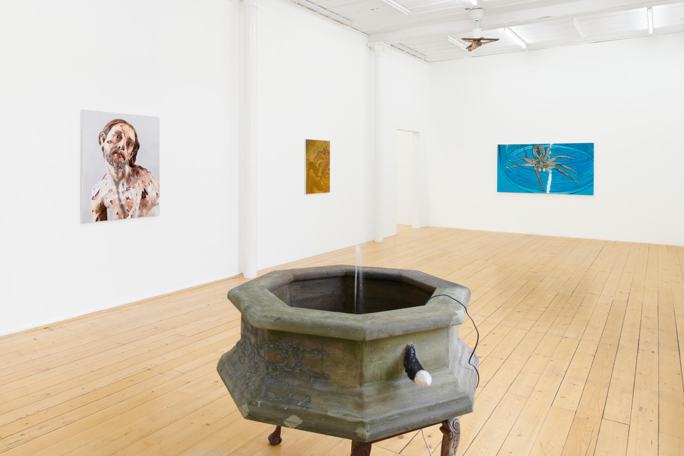 Exhibition View Hamishi Farah Solo Show «Dog Heaven 2, How Sweet the Wound of Jesus Tastes» at Fri Art Kunsthalle, Fribourg, 2021 / Photo: Guillaume Python / Courtesy: the artist and Fri Art Kunsthalle