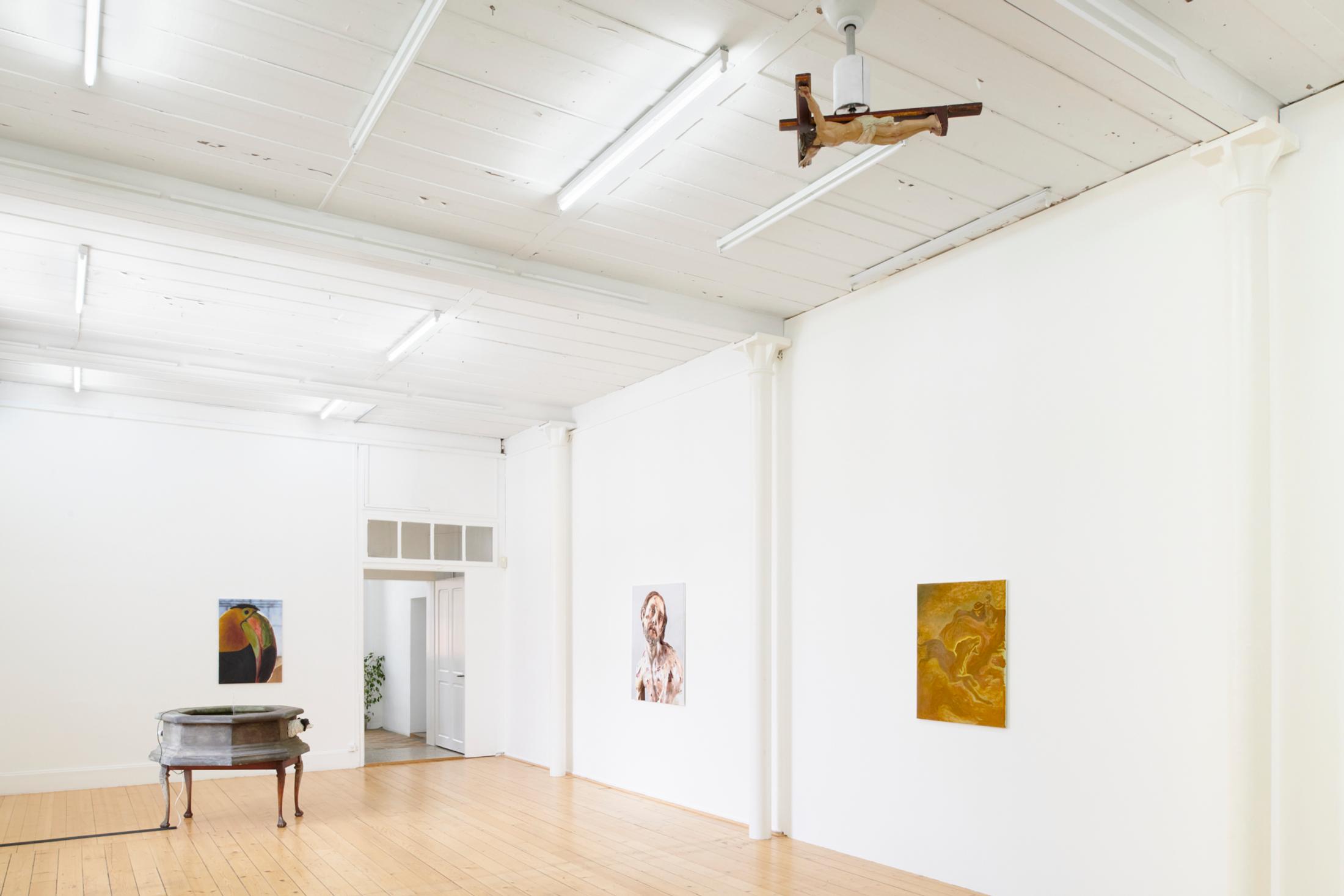 Exhibition View Hamishi Farah Solo Show «Dog Heaven 2, How Sweet the Wound of Jesus Tastes» at Fri Art Kunsthalle, Fribourg, 2021 / Photo: Guillaume Python / Courtesy: the artist and Fri Art Kunsthalle