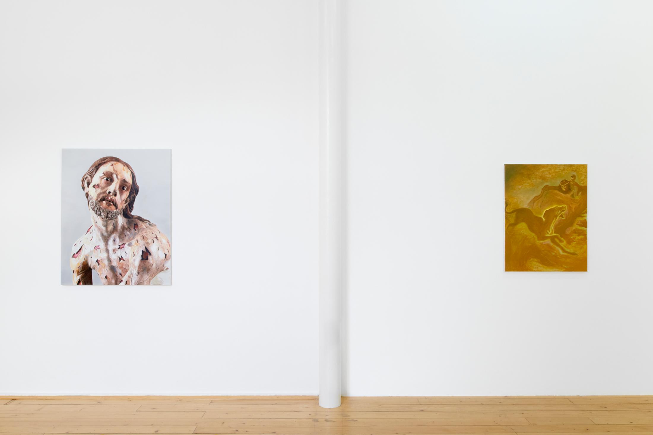 Exhibition View Hamishi Farah Solo Show «Dog Heaven 2, How Sweet the Wound of Jesus Tastes» at Fri Art Kunsthalle, Fribourg, 2021 / Photo: Guillaume Python / Courtesy: the artist and Fri Art Kunsthalle
