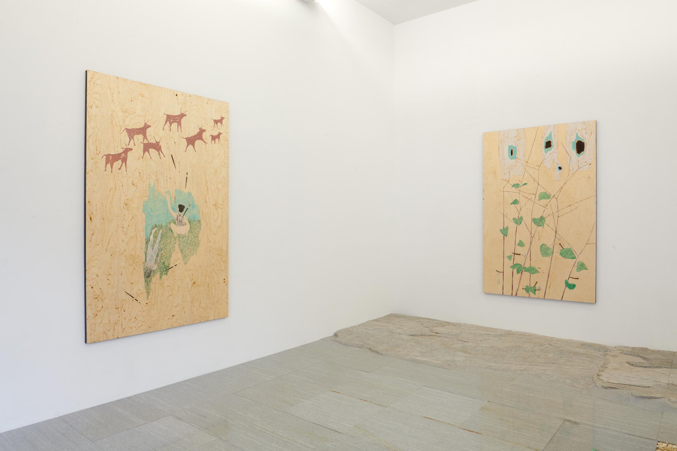 Exhibition View Haroon Mirza and Gaia Fugazza Groupshow «Antidotes and their Counterparts» at Häusler Contemporary Zürich, Zurich, 2019 / Photo: Mischa Scherrer / Courtesy: the artist and Häusler Contemporary