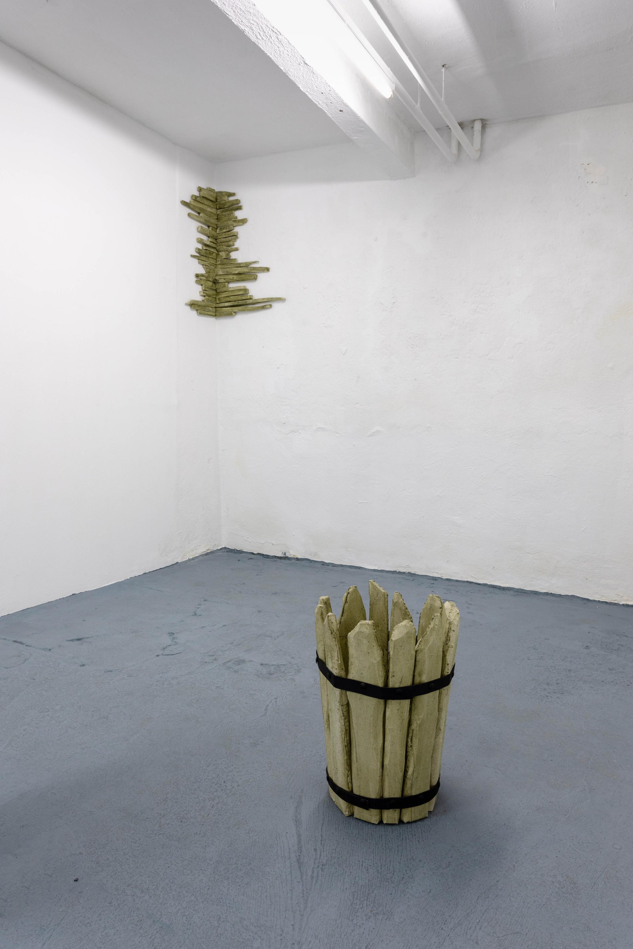 Exhibition View Groupshow «Heavy Satin; view on Roman Gysin, Upper Westside, 2016 and Caldron, 2018» at Last Tango, Zurich, 2020 / Photo:  Kilian Bannwart / Courtesy: the artists and Last Tango