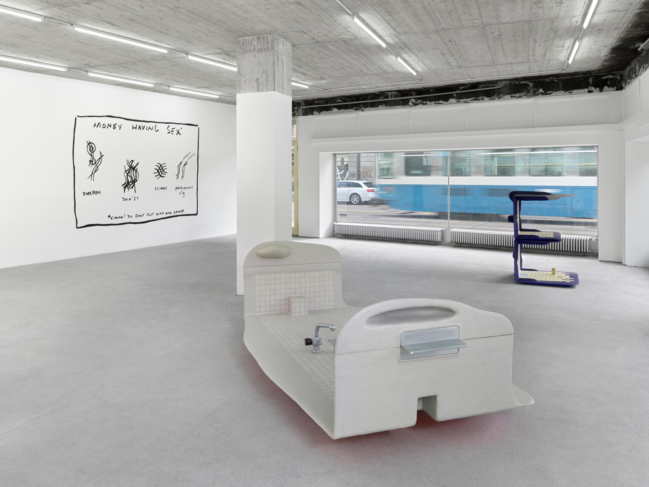 Exhibition View Group Show «Hello America» at Karma International, Zurich, 2021 / Photo: Annik Wetter / Courtesy: the artists and Karma International