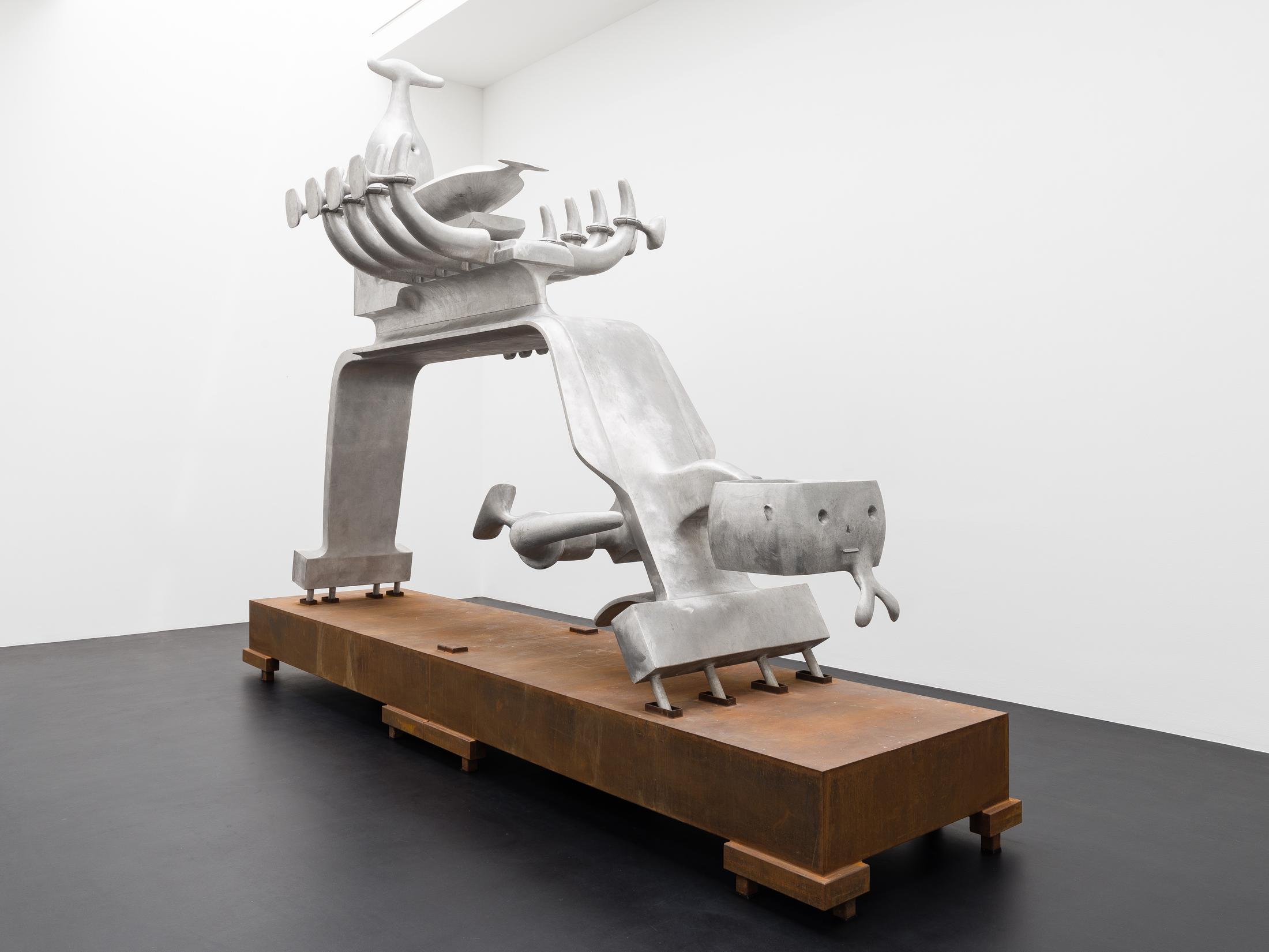 Exhibition View Groupshow «HOOKS & CLAWS; view on Bruno Gironcoli, Untitled, 1994-1995» at Galerie Gregor Staiger, Zurich, 2020 / Photo: © Galerie Gregor Staiger / Courtesy: the Estate Bruno Gironcoli, Vienna & CLEARING, New York, Brussels