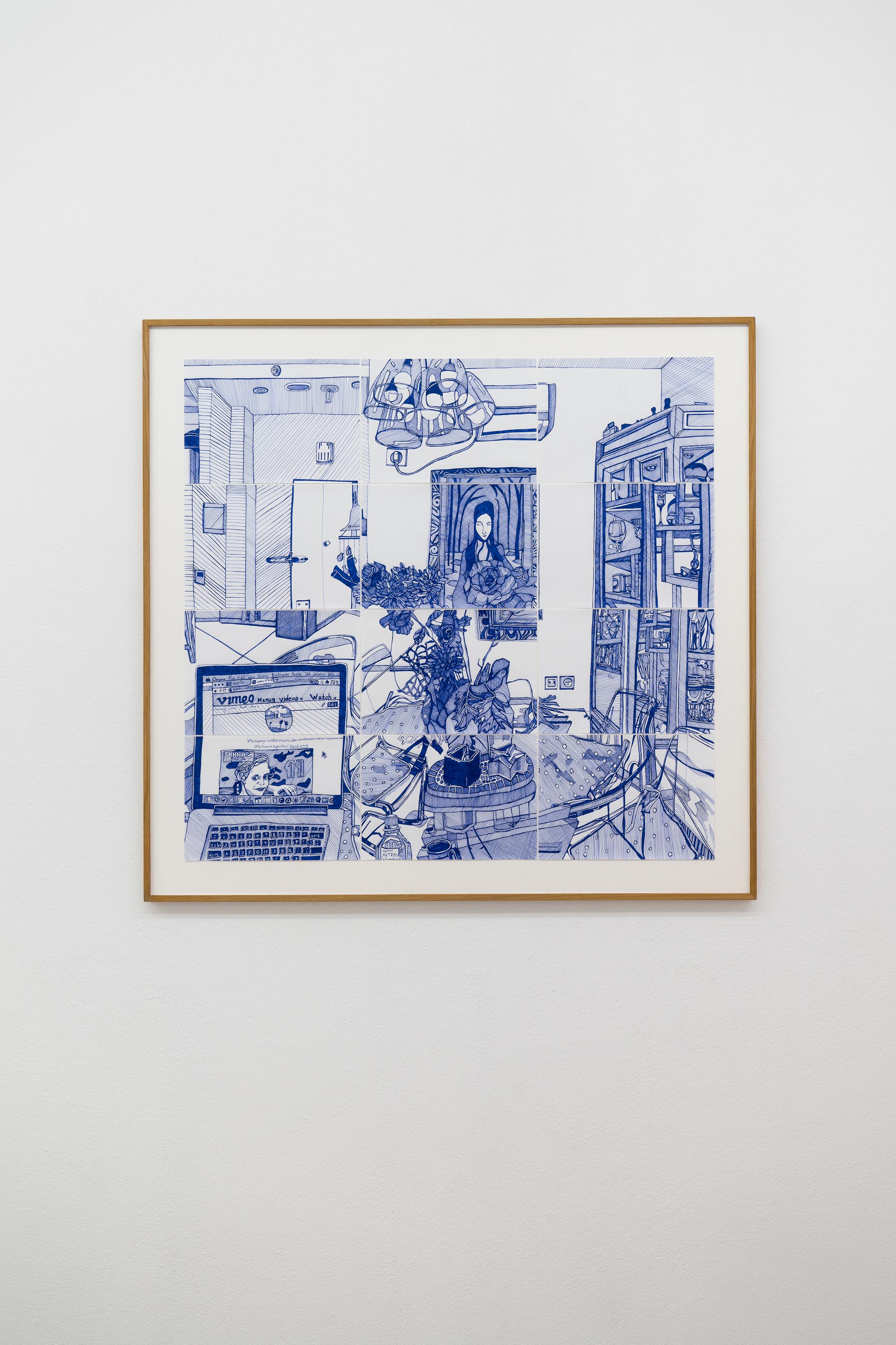 Exhibition View Group Show «House Taken Over; view on Keren Cytter, Parents apartment, 2020» at Milieu, Berne, 2022 / Photo: Claude Barrault / Courtesy: the artist and B. Bruckmann, Zurich