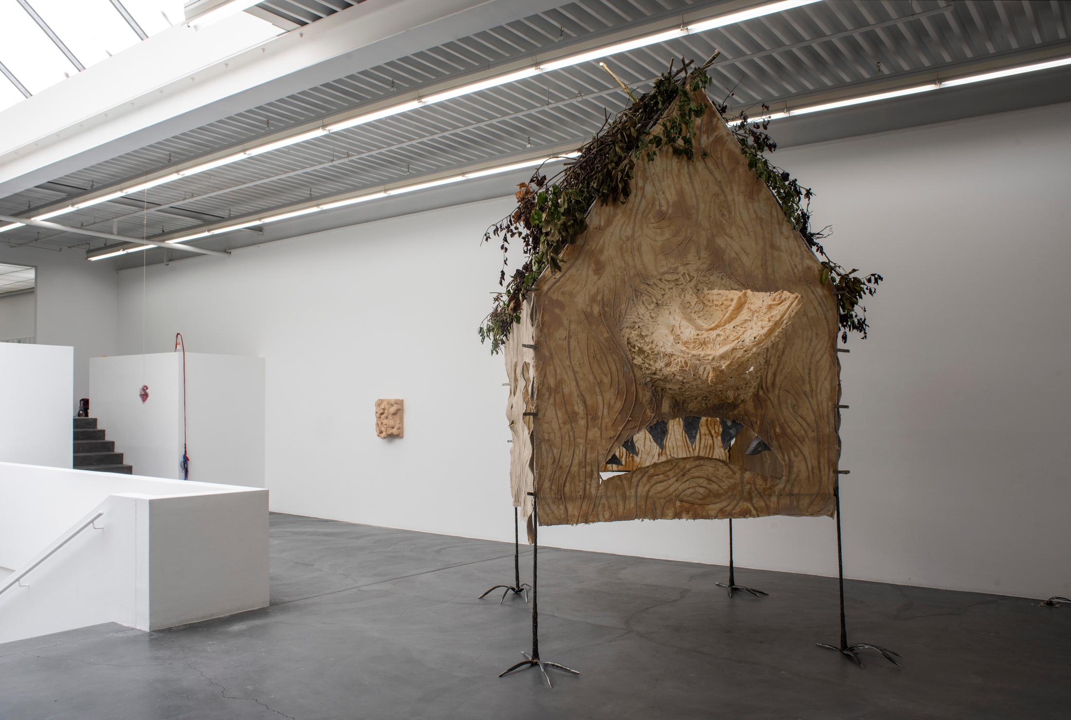 Exhibition View Graduation Show Bachelor and Master Art Institute HGK FHNW, Basel «I-Hood; view on Jeronim Horvat, Forged from Tales and Memories, the House of Opportunities, 2019» at Kunsthaus Baselland, 2019 / Photo: Christian Knörr / Courtesy: the artists