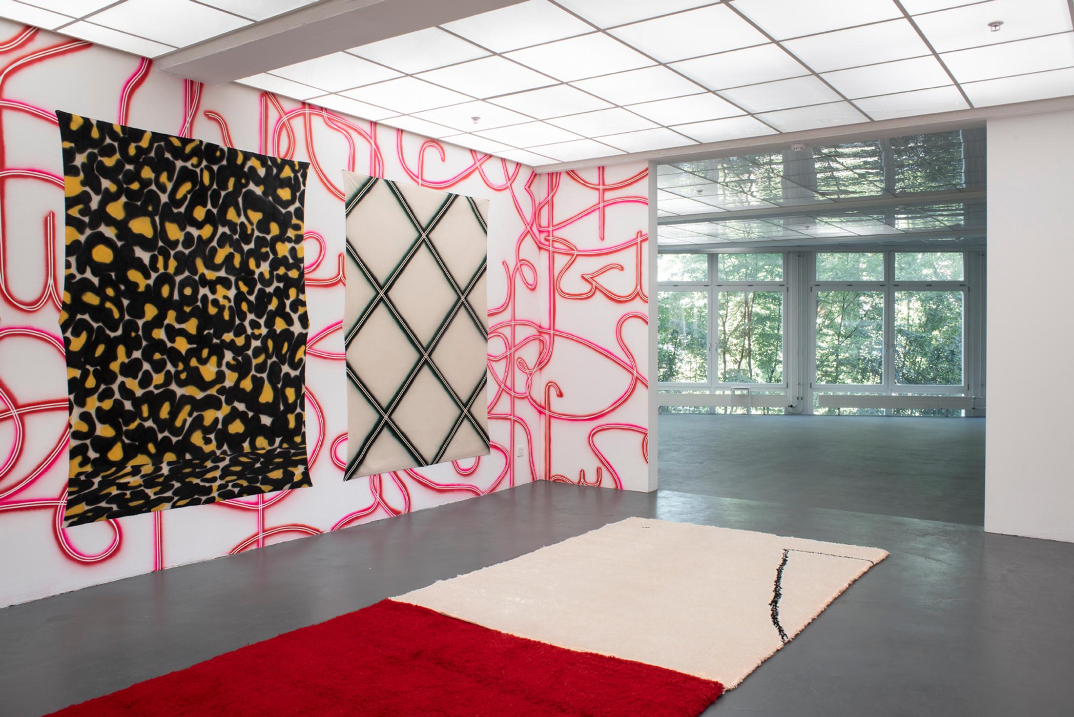 Exhibition View Graduation Show Bachelor and Master Art Institute HGK FHNW, Basel «I-Hood; view on Christelle Kahla, Tralala, 2019» at Kunsthaus Baselland, 2019 / Photo: Christian Knörr / Courtesy: the artists
