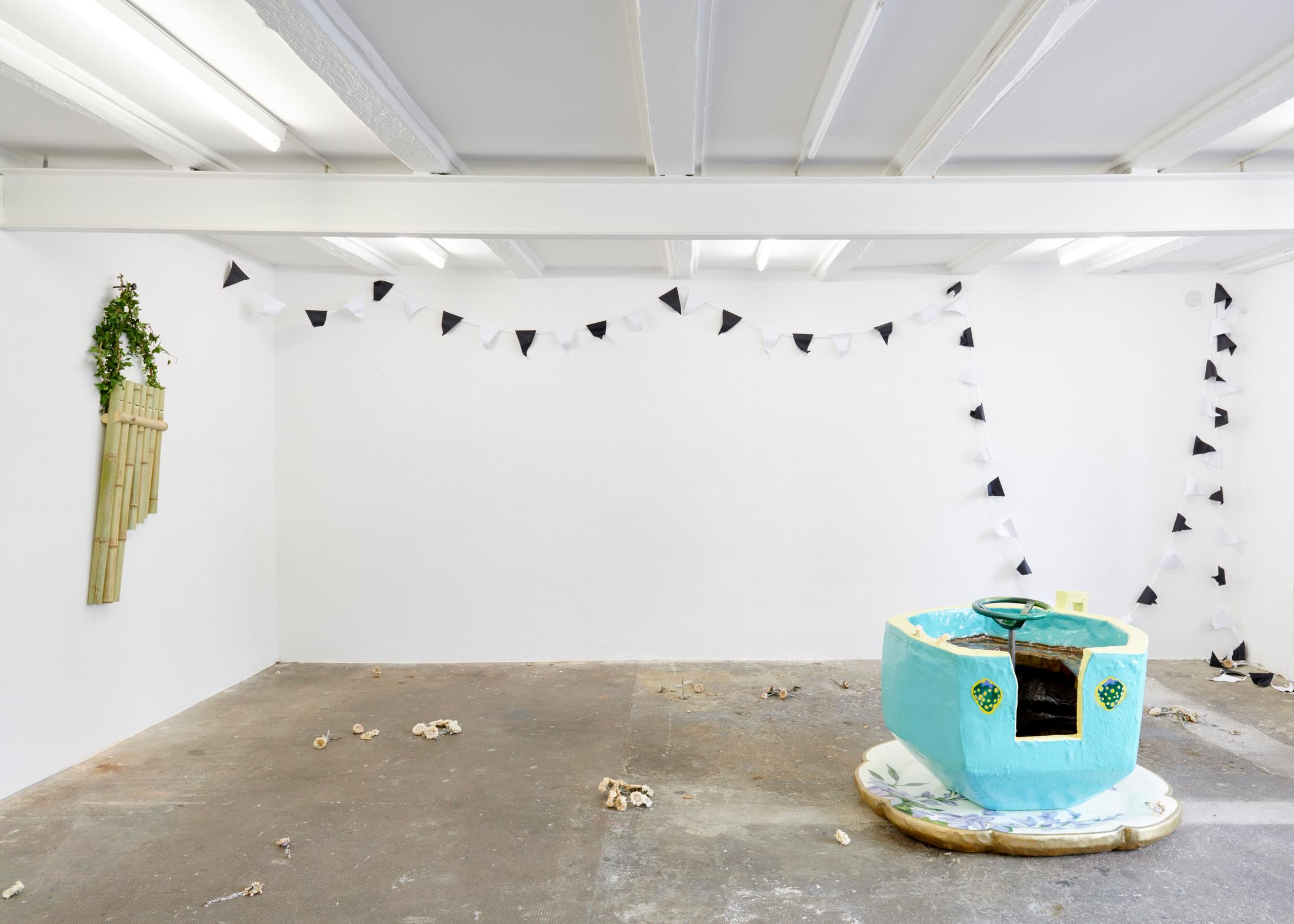 Exhibition View Duo Exhibition «Sunday Was Already Today; view on Ilaria Vinci» at WallStreet, Fribourg, 2020 / Photo: Guillaume Python / Courtesy: the artist and WallStreet