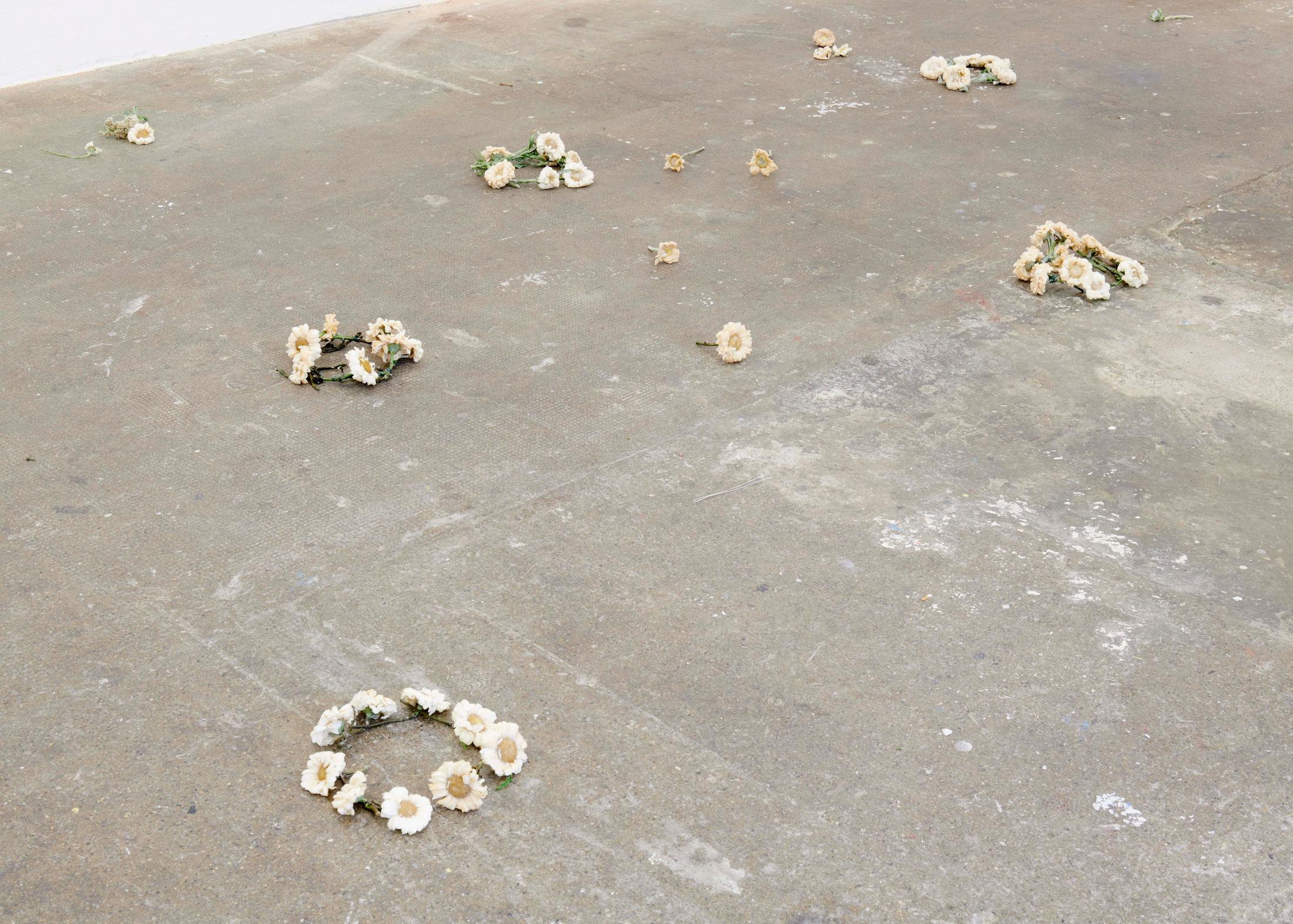 Exhibition View Duo Exhibition «Sunday Was Already Today; view on Ilaria Vinci» at WallStreet, Fribourg, 2020 / Photo: Guillaume Python / Courtesy: the artist and WallStreet