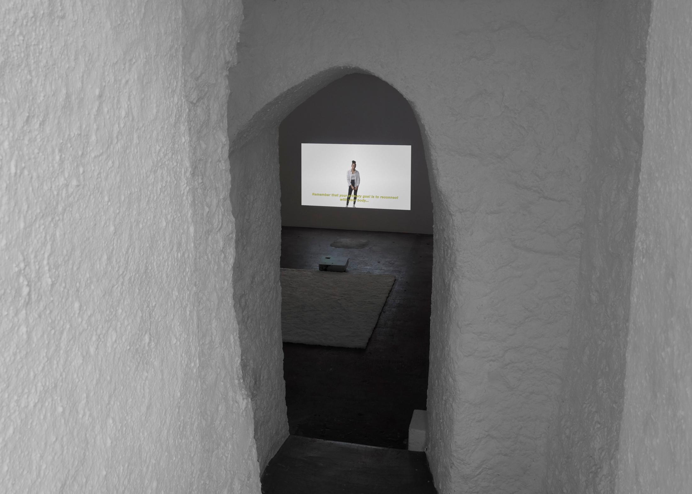 Exhibition View Duo Exhibition «Sunday Was Already Today; view on Ilaria Vinci» at WallStreet, Fribourg, 2020 / Photo: Guillaume Python / Courtesy: the artist and WallStreet