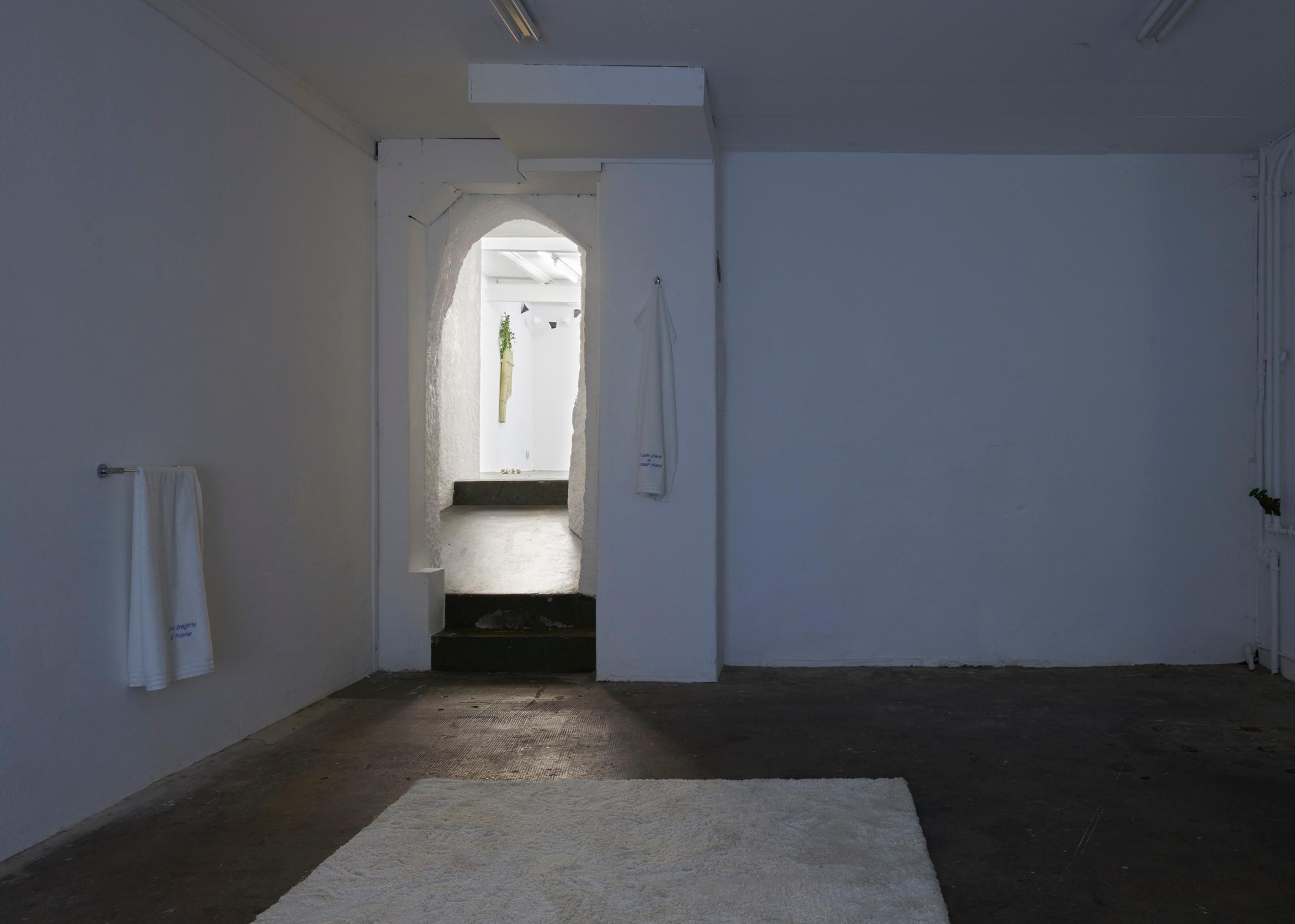 Exhibition View Duo Exhibition «Sunday Was Already Today; view on Ilaria Vinci» at WallStreet, Fribourg, 2020 / Photo: Guillaume Python / Courtesy: the artist and WallStreet