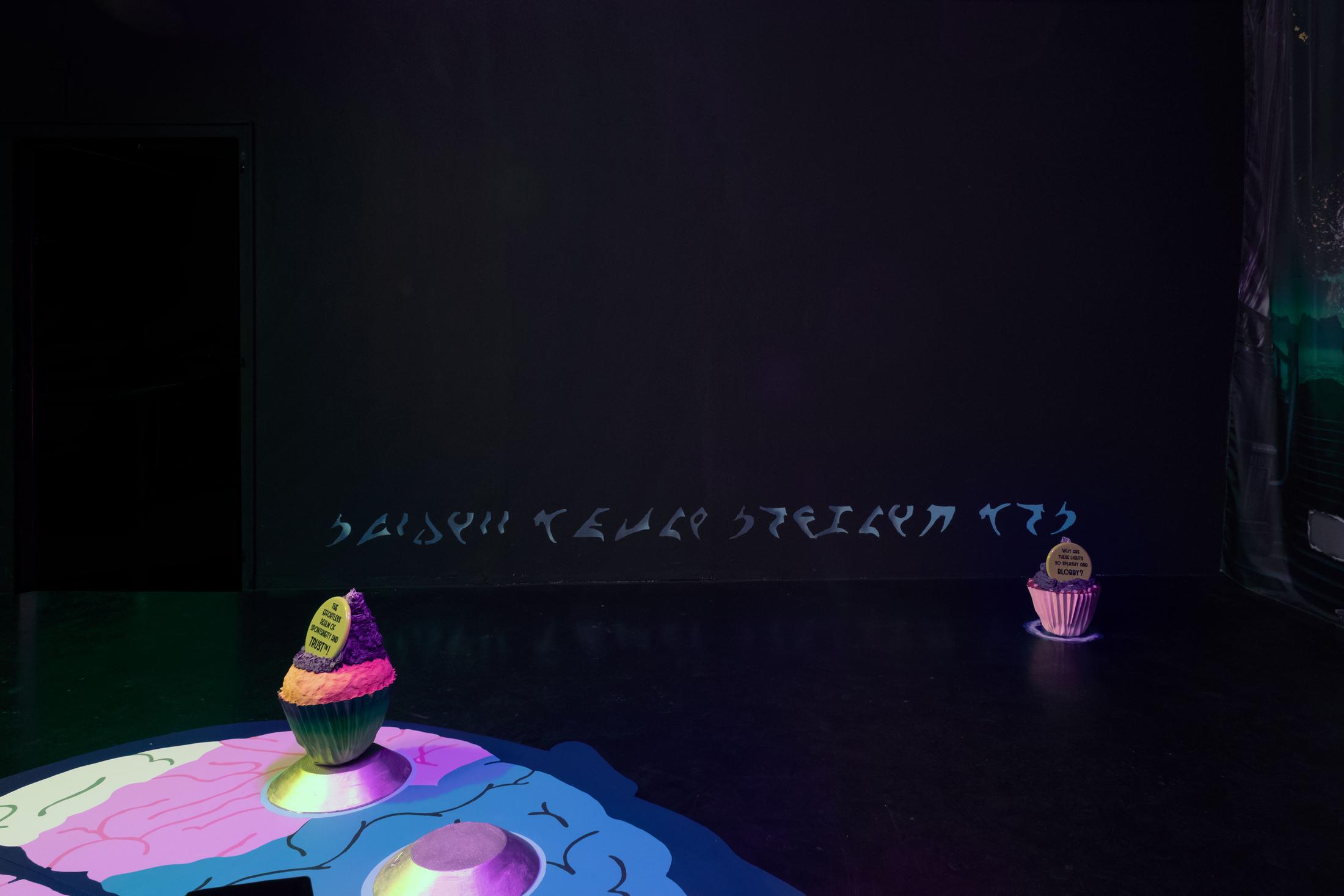 Exhibition View Ilaria Vinci Double Solo Show «Iris IV: Our Last Best Hope and Mind Gamer; view on Ilaria Vinci, In my mind, in my head (kingdom)» at Plymouth Rock and Longtang, Zurich, 2022 / Photo: Flavio Karrer / Courtesy: the artist, Plymouth Rock and Longtang