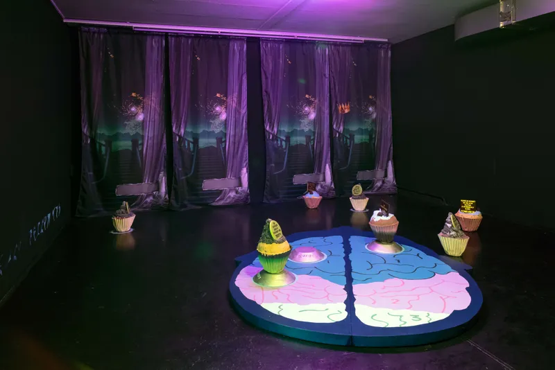 Exhibition View Ilaria Vinci Double Solo Show «Iris IV: Our Last Best Hope and Mind Gamer; view on Ilaria Vinci, „Catch you lucky star!“» at Plymouth Rock and Longtang, Zurich, 2022 / Photo: Flavio Karrer / Courtesy: the artist, Plymouth Rock and Longtang