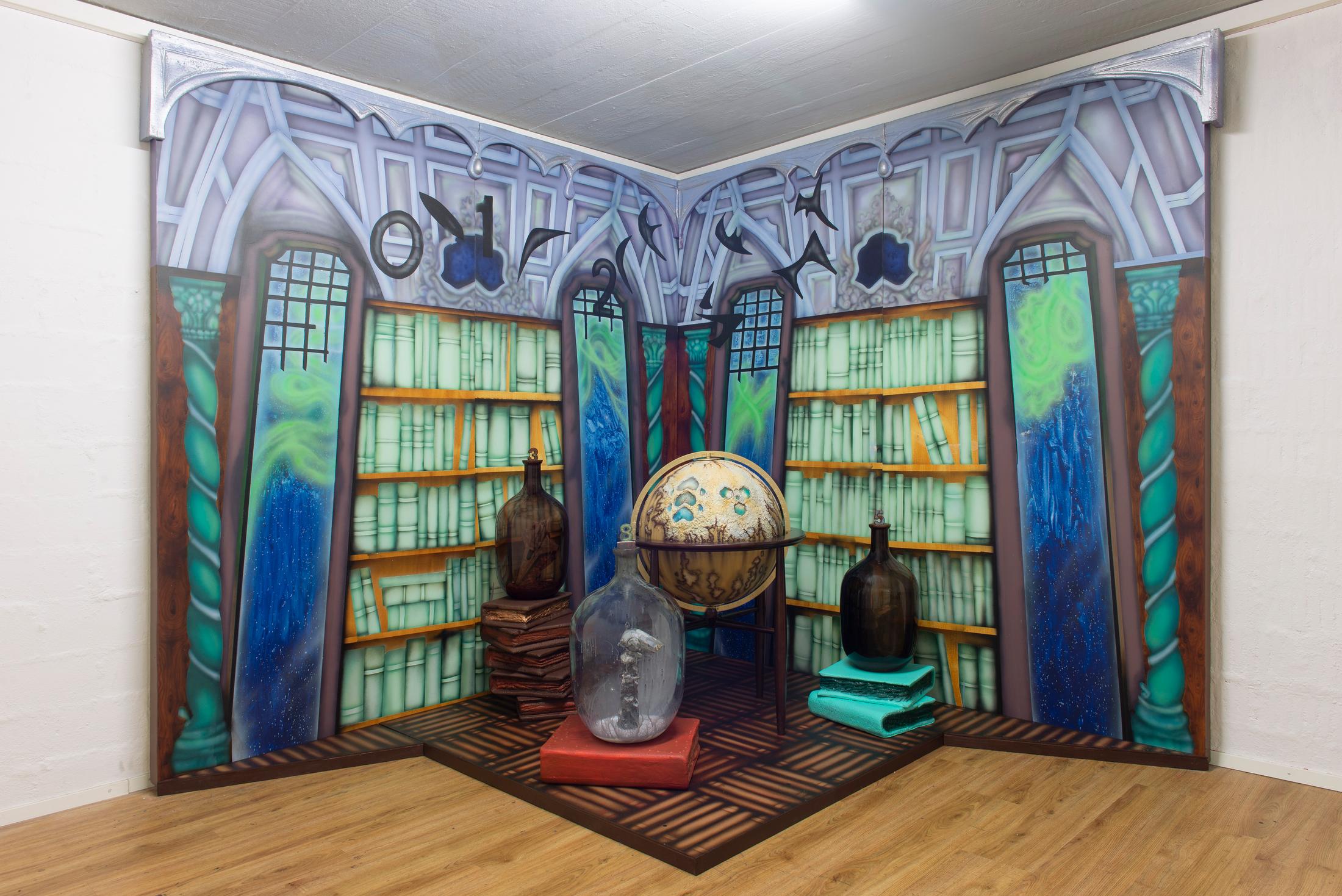 Exhibition View Ilaria Vinci Double Solo Show «Iris IV: Our Last Best Hope and Mind Gamer; view on Ilaria Vinci, This window is my sky, this room my world, 2022» at Plymouth Rock and Longtang, Zurich, 2022 / Photo: Mischa Schlegel / Courtesy: the artist, Plymouth Rock and Longtang