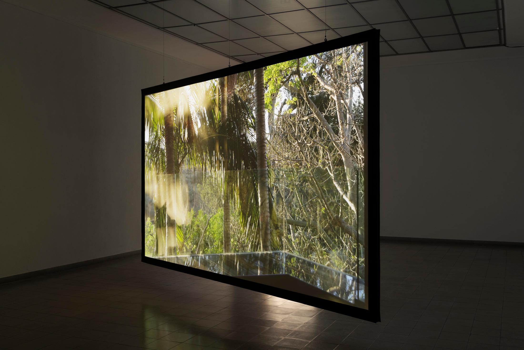 Exhibition View Group Show «Im Volksgarten; view on Carissa Rodriguez, The Maid, 2018, 4K video (color, sound), 12:22 min» at Kunsthaus Glarus, Glarus, 2020 / Photo: Gunnar Meier / Courtesy: the artist