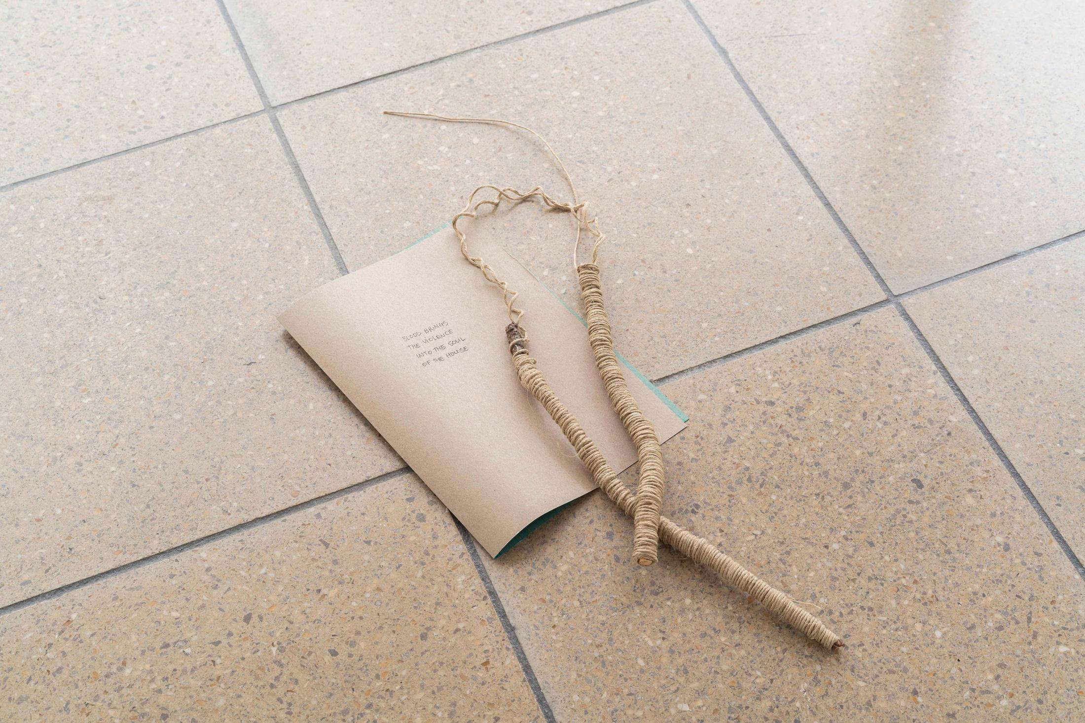 Exhibition View Group Show «Im Volksgarten; view on Richard Frater, For Rewi Thompson, 2020,  (detail), Collodion wet plate ambrotype, two glass assemblages, modified Purimu cockle shells, Papier, Ast, Schnur, dimension variable» at Kunsthaus Glarus, Glarus, 2020 / Photo: Gunnar Meier / Courtesy: the artist