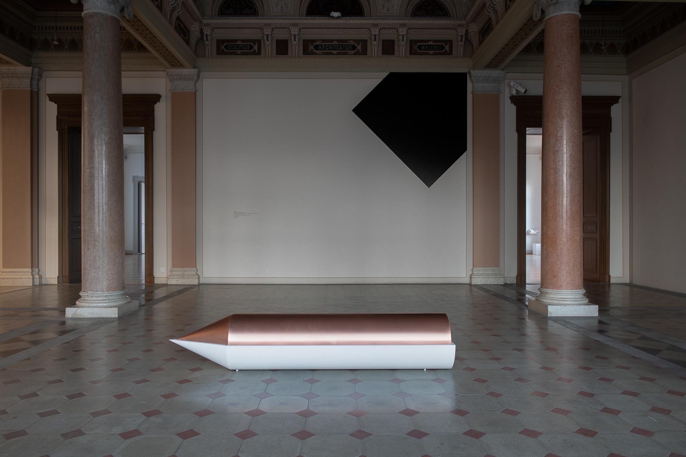 Exhibition View Iman Issa Soloshow «Surrogates; view on Heritage Studies #33, 2019» at Kunstmuseum St. Gallen, St. Gallen, 2019 / Photo: Sebastian Stadler / Courtesy: the artist; Rodeo, London/Piraeus und carlier | gebauer Berlin/Madrid