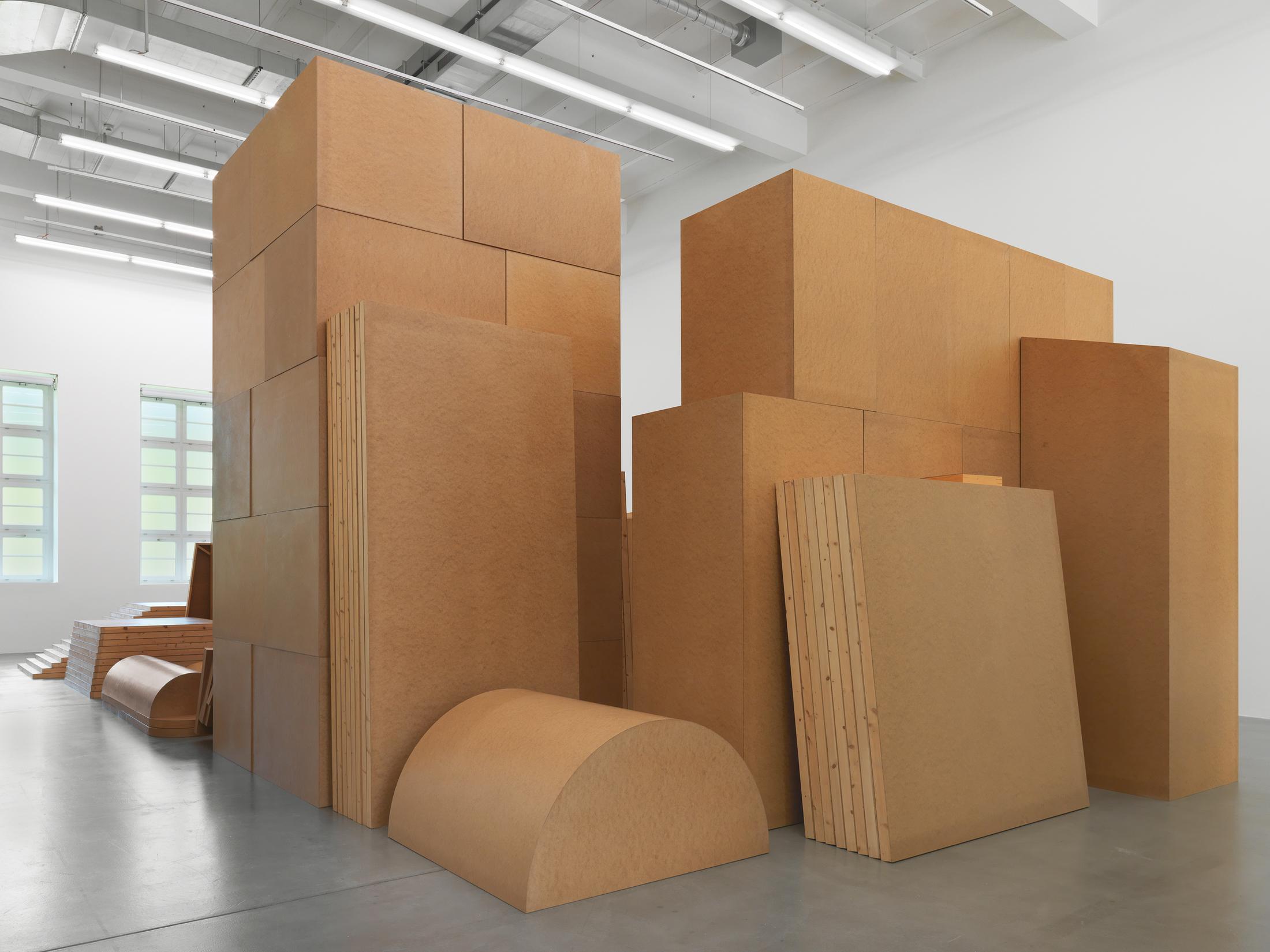 Exhibition View Imi Knoebel "Raum 19 III, 1968/2006, Batterie 2005" at Museum Haus Konstruktiv, 2018 / © 2018, ProLitteris, Zurich; IMI KNOEBEL / Photo: Stefan Altenburger