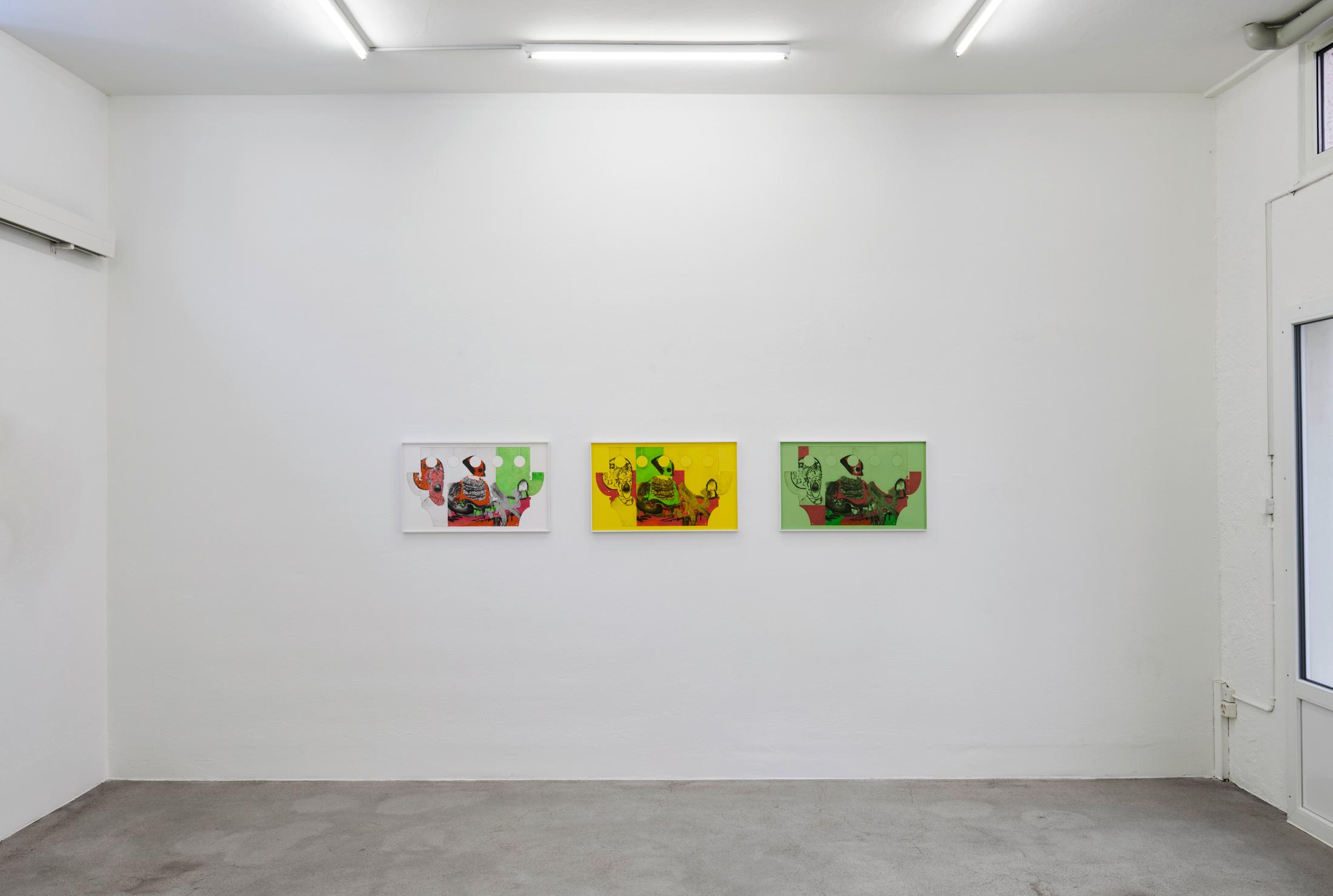 Exhibition View Groupshow «Intaglio and Lithography: Works on Paper; view on Cédric Eisenring, Casanova, 2020» at Edition VFO, Zurch, 2020 / Photo: Sabina Bosch / Courtesy: the artists and Edition VFO